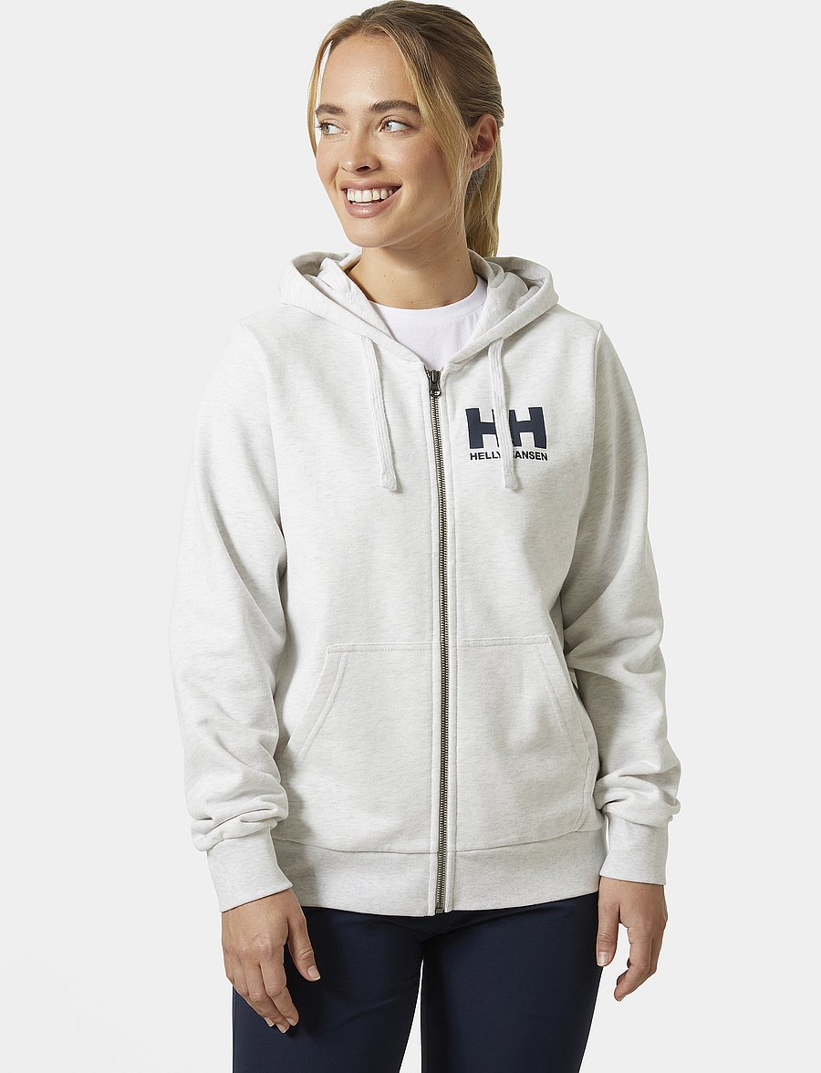 Helly Hansen - W HH LOGO FULL ZIP HOODIE 2.0 - overdele - nimbus clou - 0