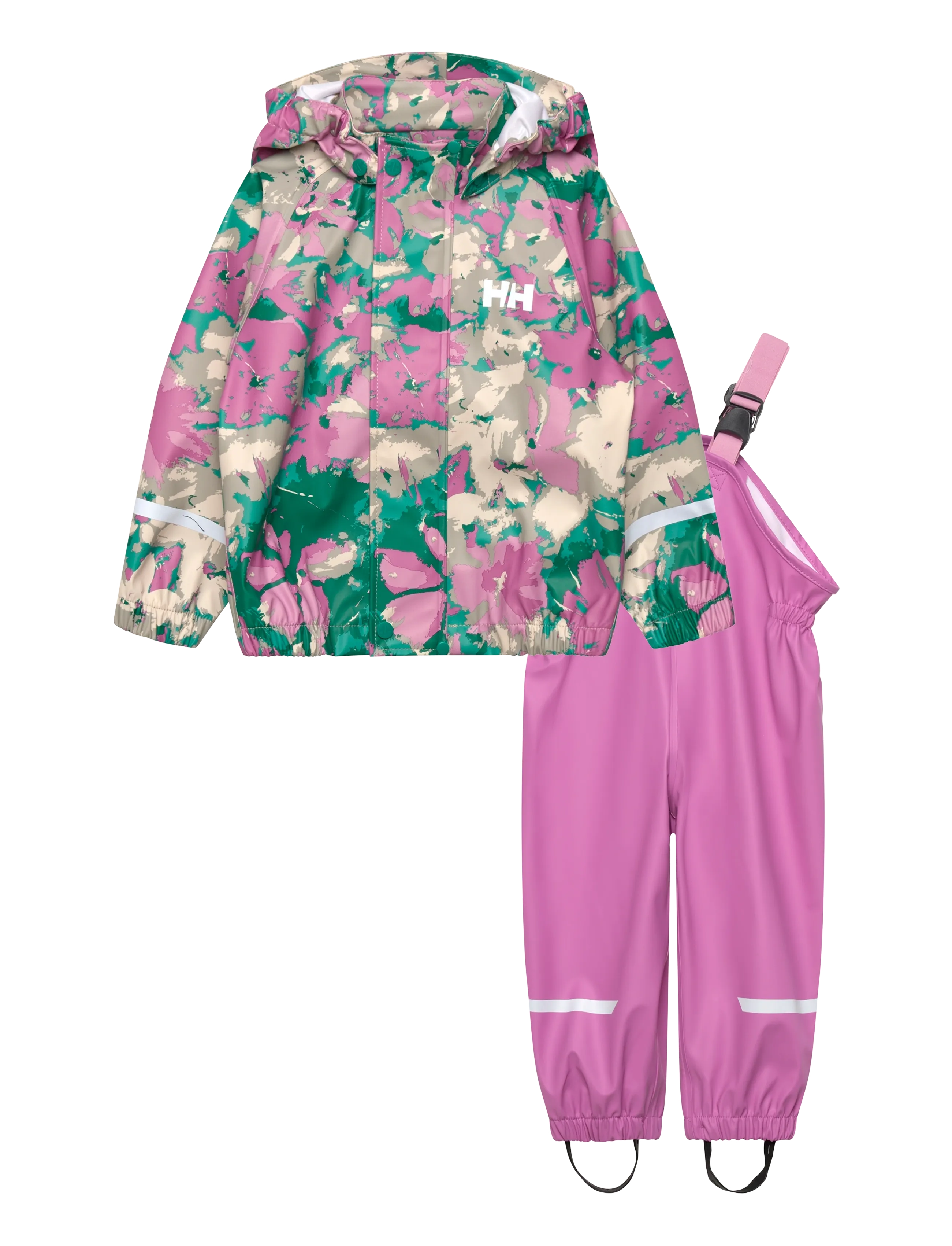 Helly Hansen K Bergen 2.0 Pu Rainset Aop, 104, Rainwear, Rosa - Rainwear Sets, Kinder