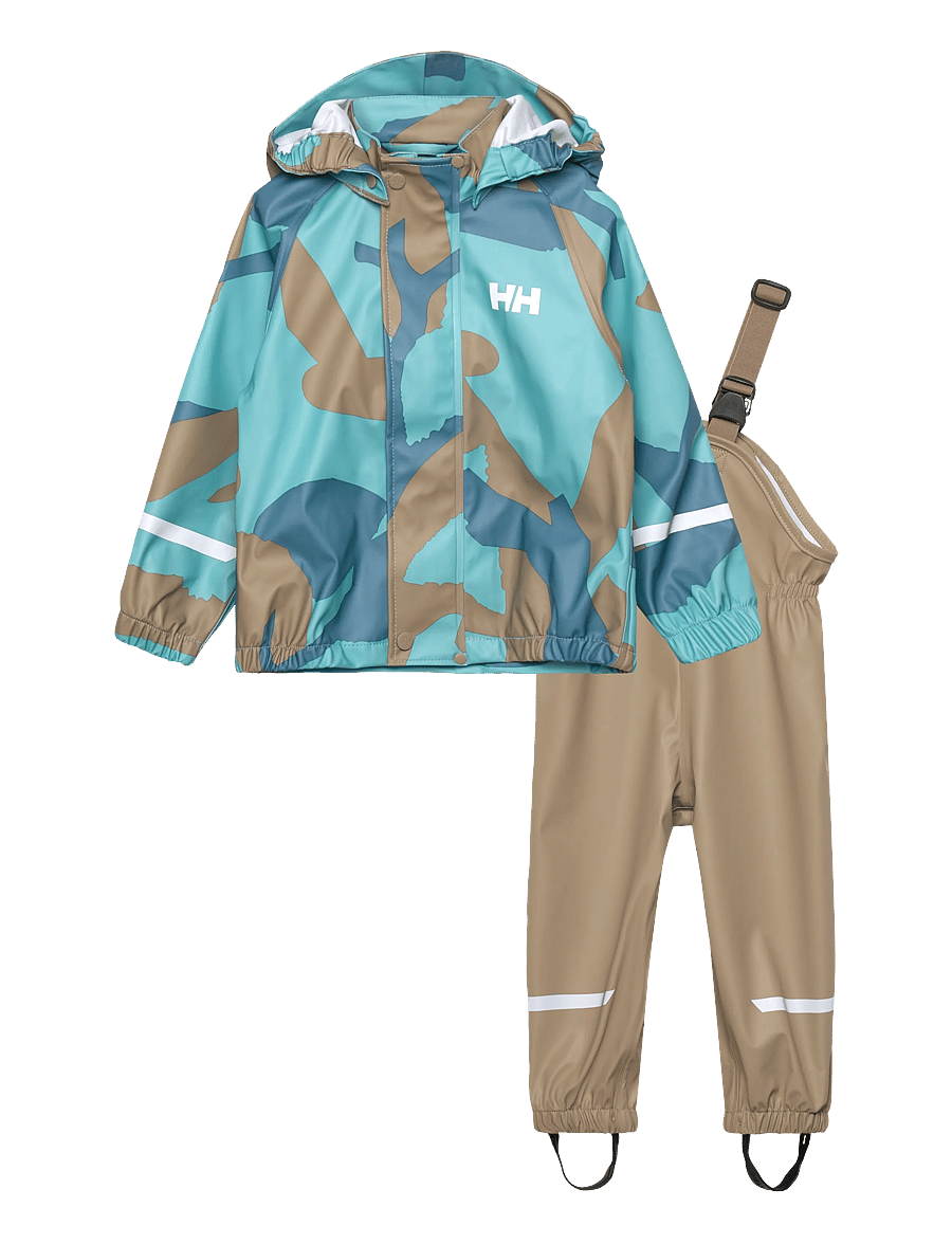 Helly Hansen - K BERGEN 2.0 PU RAINSET AOP - Õueriided - pebble aop - 1
