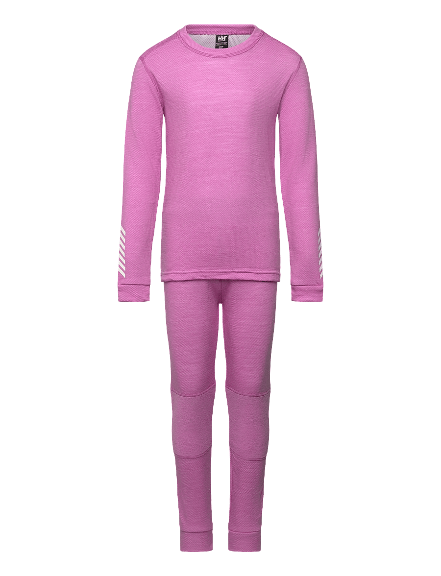 Helly Hansen - K LIFA MERINO SET - aluskihina kantavad rõivakomplektid - meta pink - 1