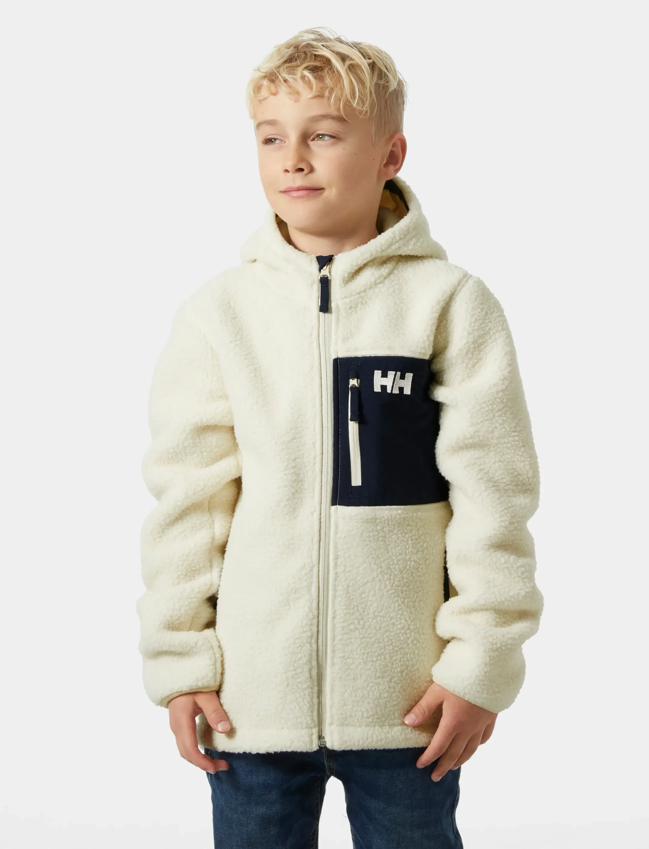 Helly Hansen Jr Champ Pile Jacket 2.0, 146, Cream, Yderbeklædning Af Fleece > Fleecejakker, Børn