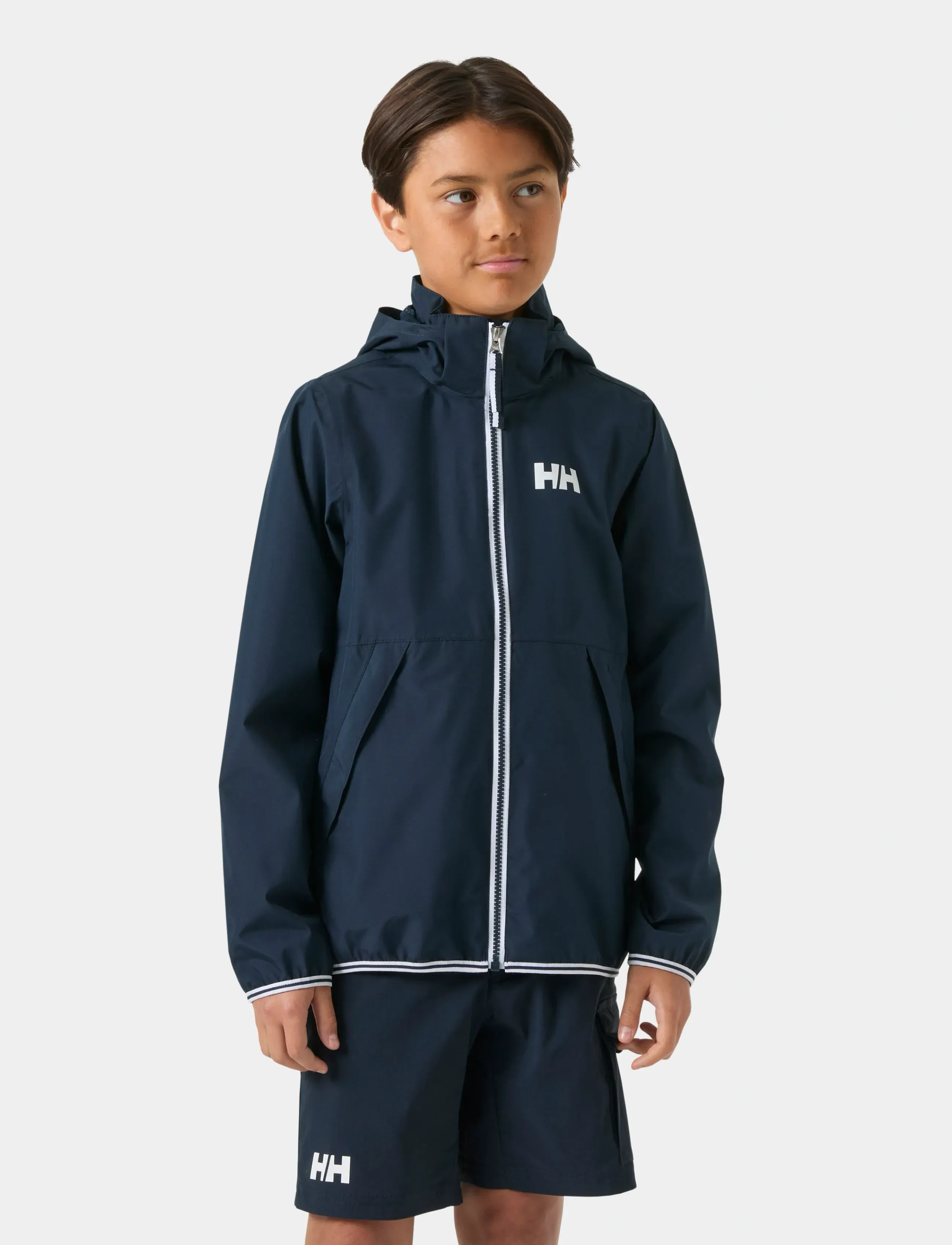 Helly Hansen Jr Koster Rain Jacket, 48, Navy, Regntøj > Jakker, Børn