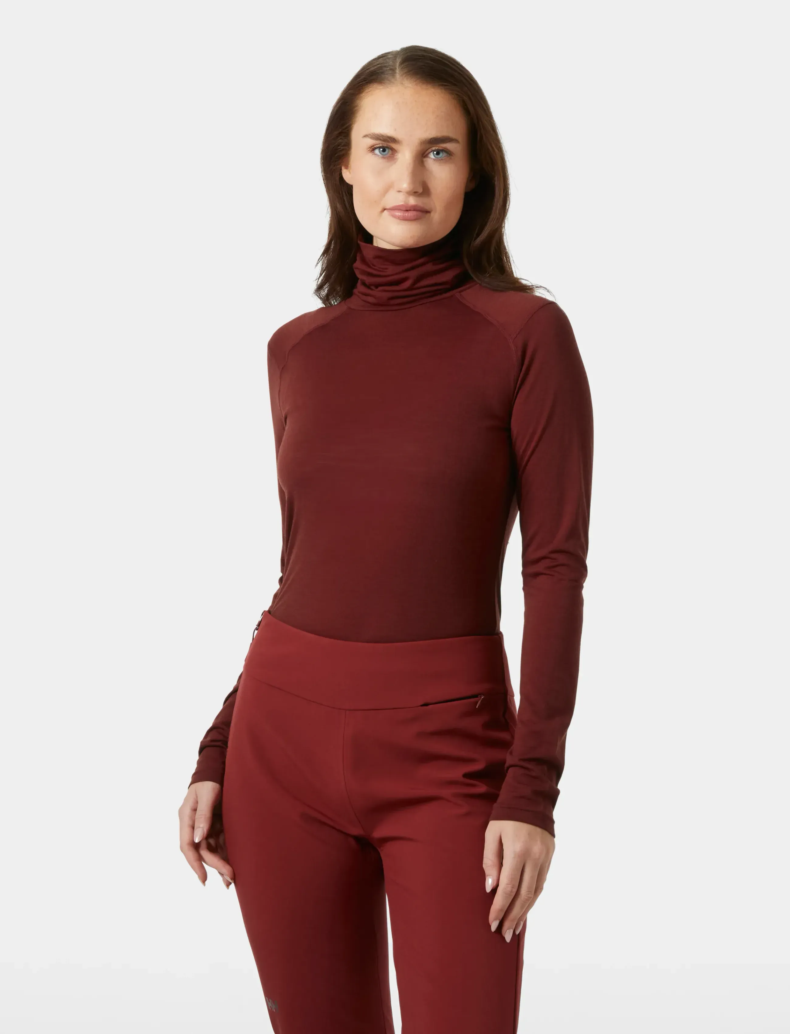 Helly Hansen W Hh Durawool High Neck Ls, Langærmet Rullekrave Top, Rød, Str: S