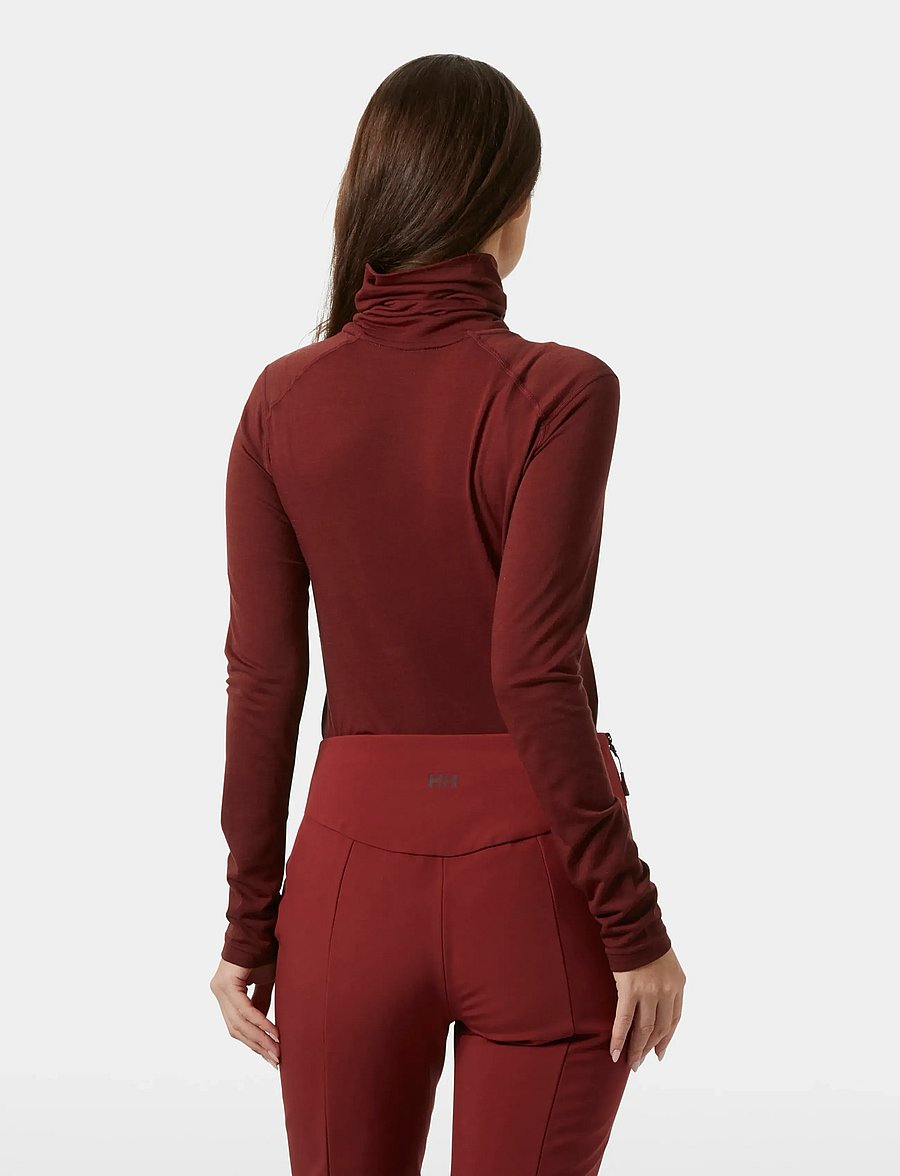 Helly Hansen - W HH DURAWOOL HIGH NECK LS - underställströjor - red - 3
