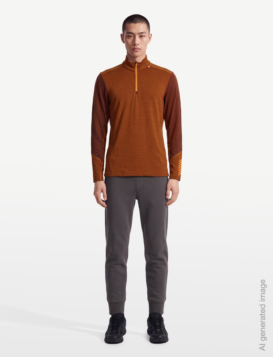 Helly Hansen - LIFA MERINO MIDWEIGHT 1/2 ZIP - funktionsunterwäsche - oberteile - iron oxide - 0