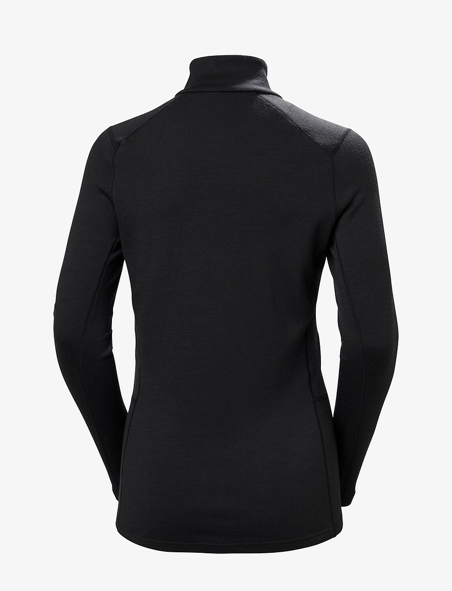 Helly Hansen - W LIFA MERINO MIDW 1/2 ZIP - aluskihina kantavad alussärgid - black - 2
