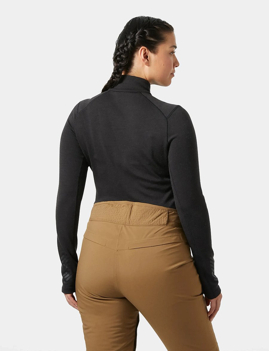 Helly Hansen - W LIFA MERINO MIDW 1/2 ZIP - aluskihina kantavad alussärgid - black - 3