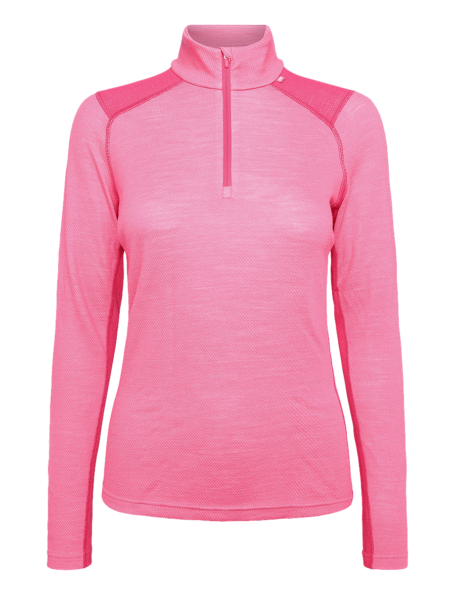 Helly Hansen - W LIFA MERINO MIDW 1/2 ZIP - underställströjor - hot pink - 0