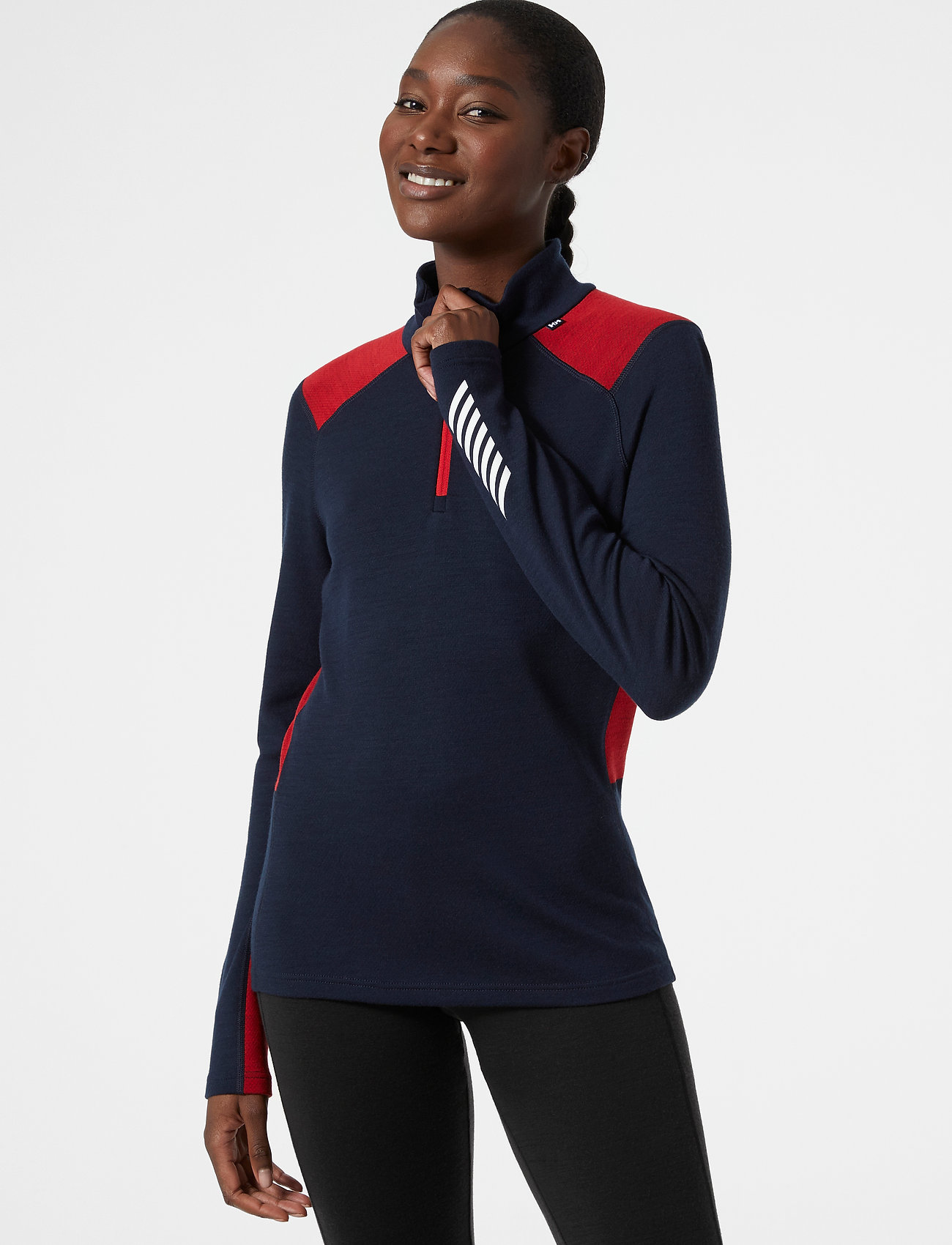 Helly Hansen - W LIFA MERINO MIDW 1/2 ZIP - aluskihina kantavad alussärgid - navy - 0
