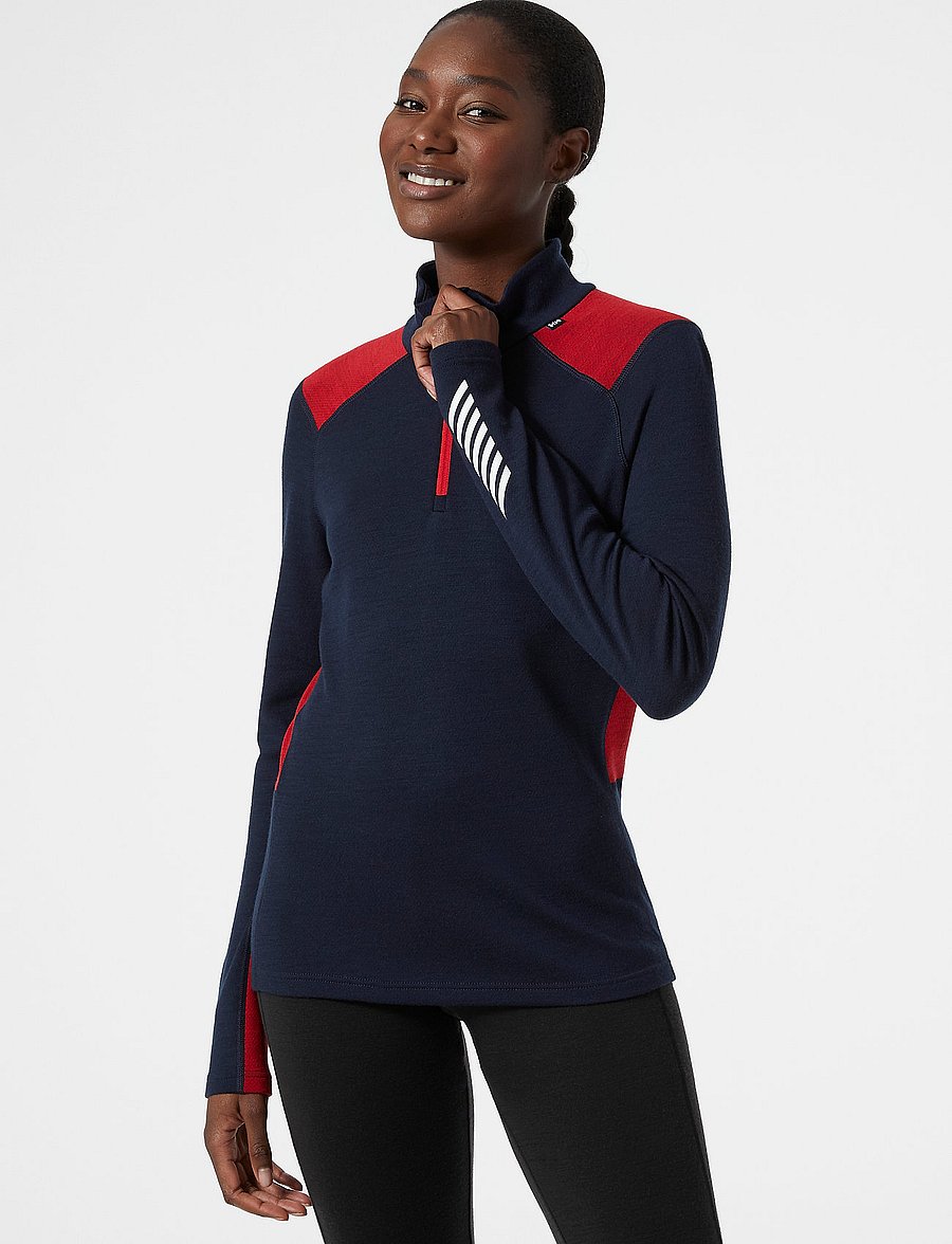 Helly Hansen - W LIFA MERINO MIDW 1/2 ZIP - aluskihina kantavad alussärgid - navy - 0
