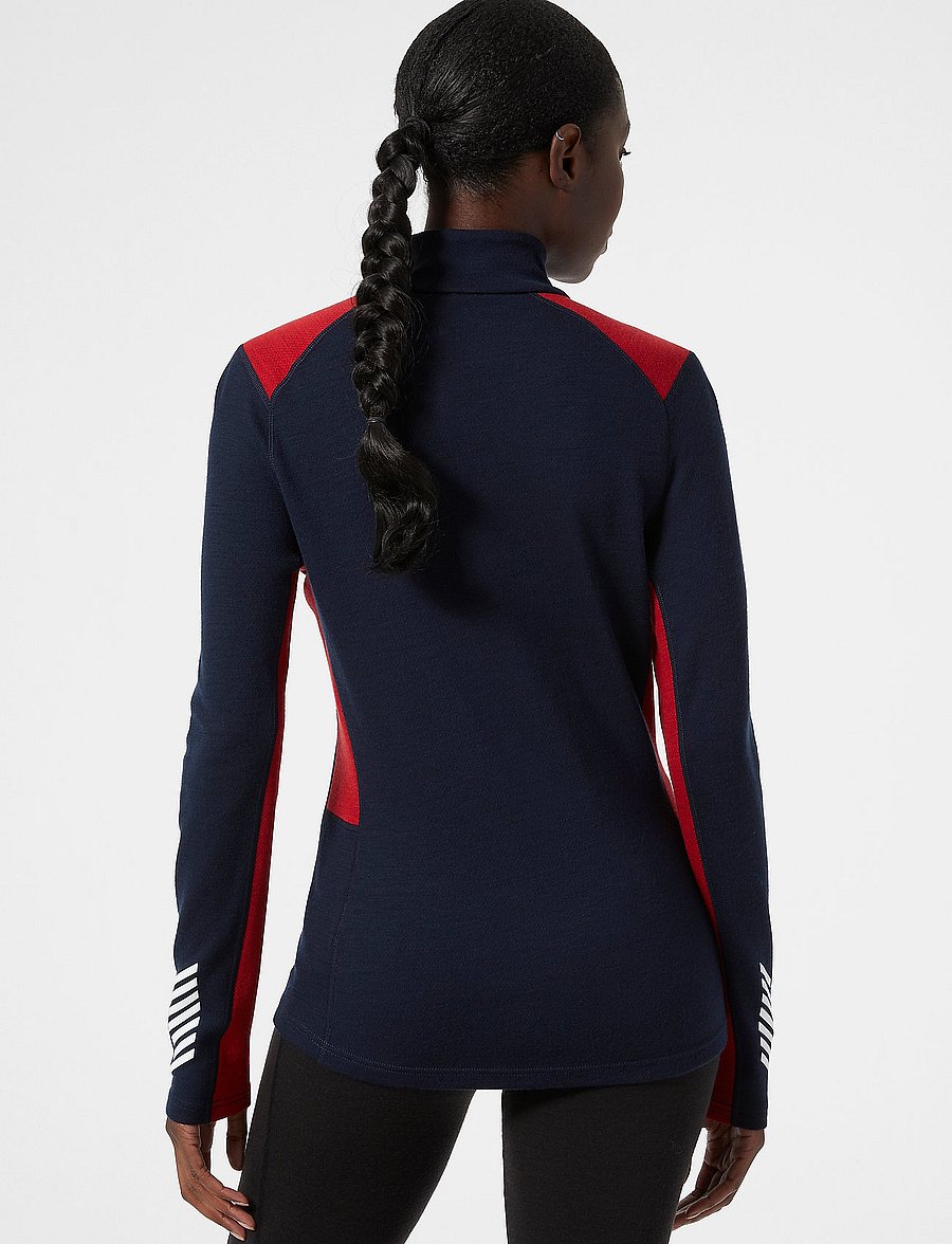 Helly Hansen - W LIFA MERINO MIDW 1/2 ZIP - aluskihina kantavad alussärgid - navy - 3