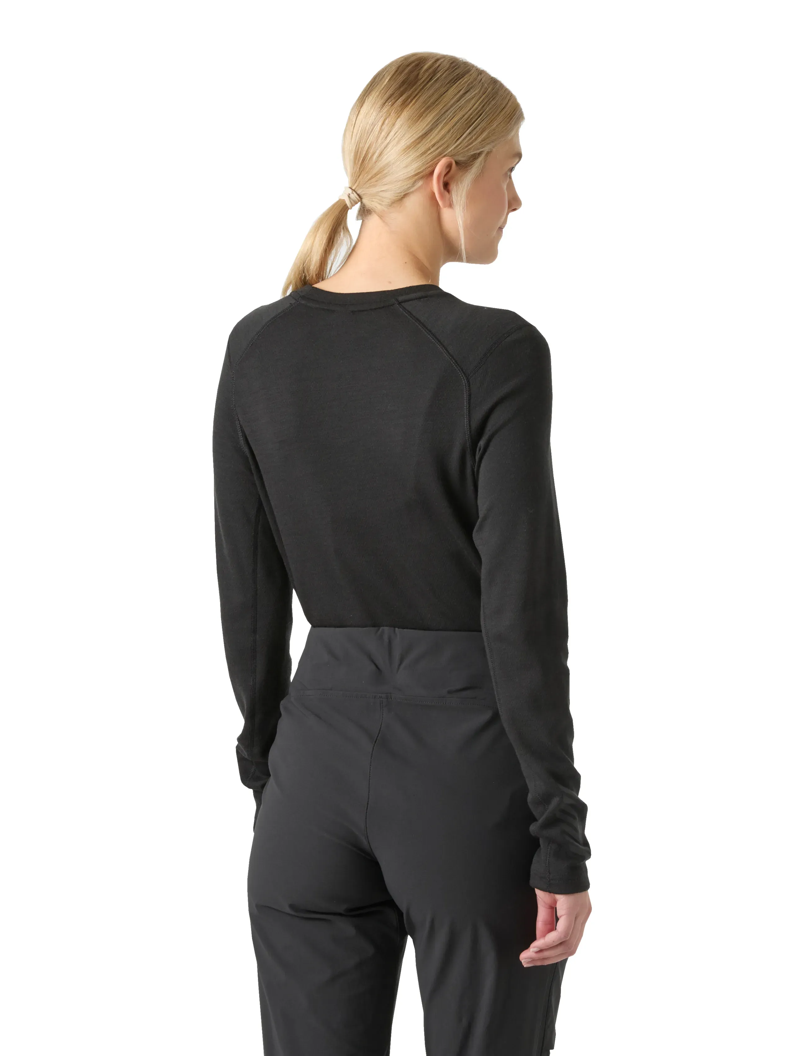 Helly Hansen - W LIFA MERINO MIDWEIGHT CREW - funktionsunterwäsche - oberteile - black - 4