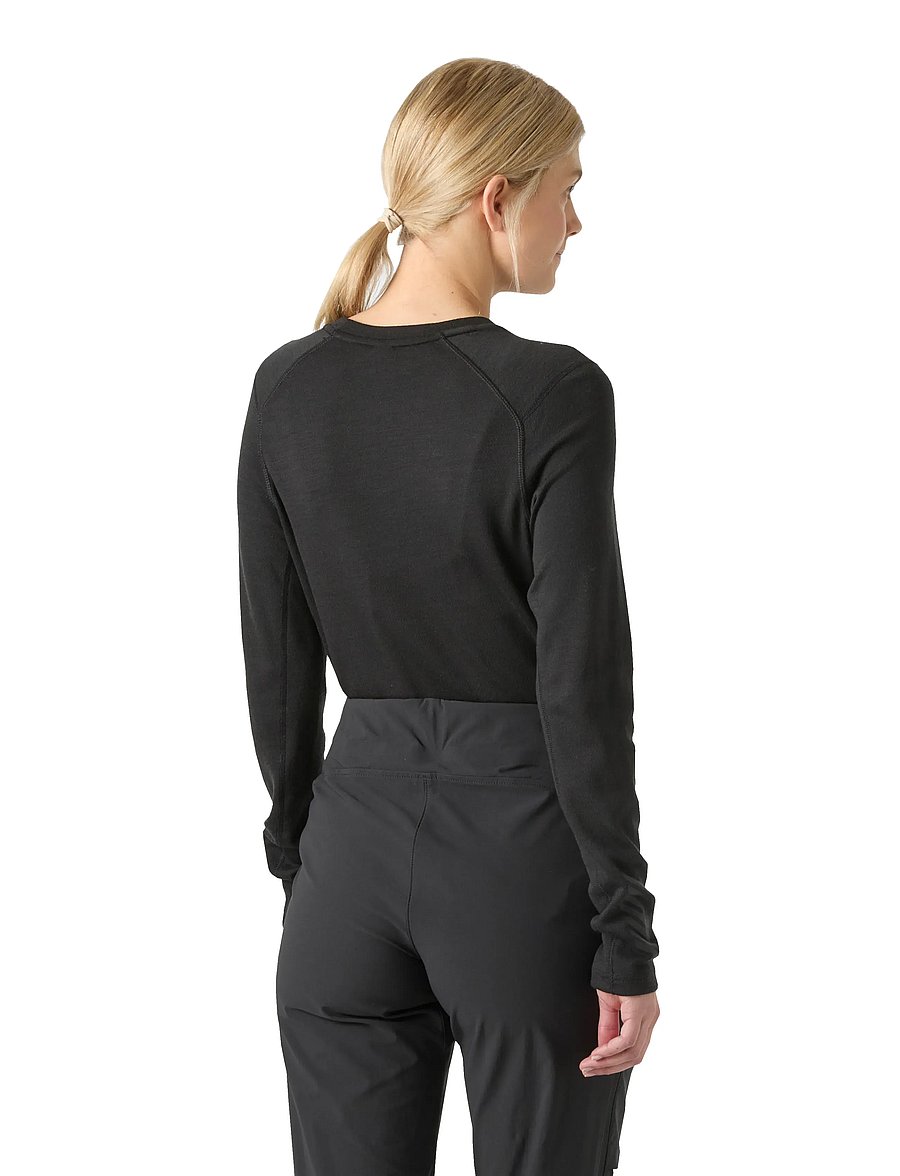 Helly Hansen - W LIFA MERINO MIDWEIGHT CREW - funktionsunterwäsche - oberteile - black - 4