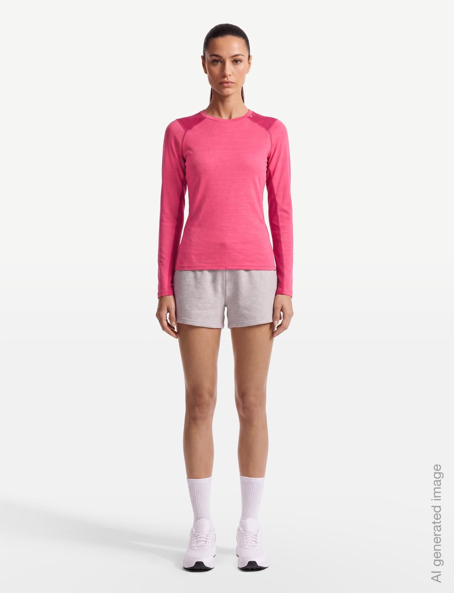 Helly Hansen - W LIFA MERINO MIDWEIGHT CREW - base layer tops - hot pink - 0