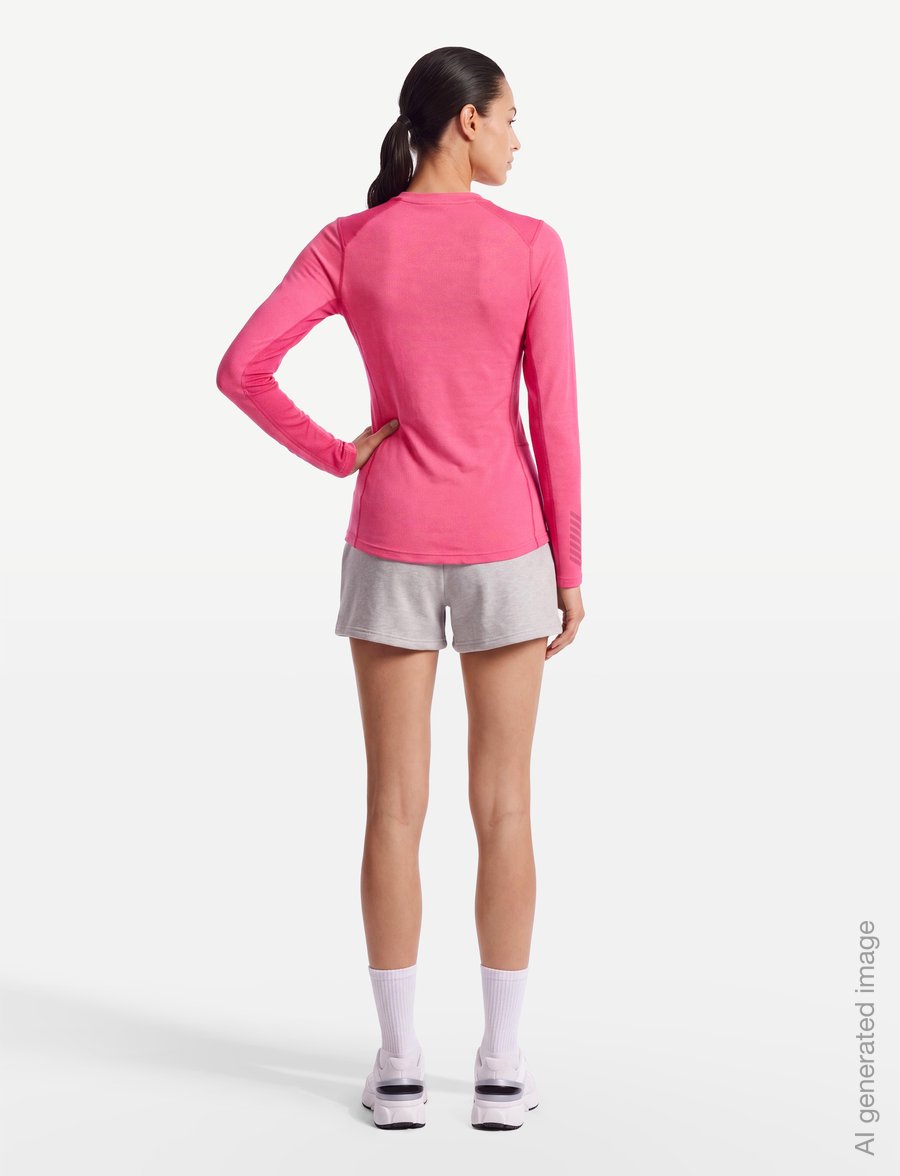 Helly Hansen - W LIFA MERINO MIDWEIGHT CREW - base layer tops - hot pink - 4