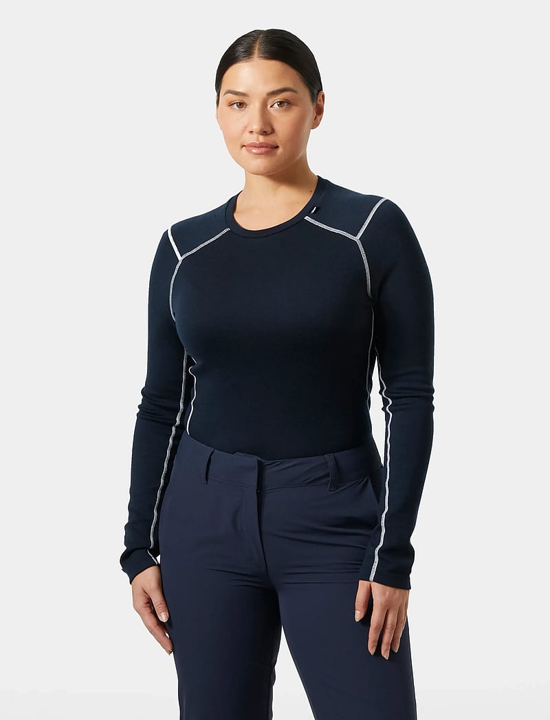 Helly Hansen - W LIFA MERINO MIDWEIGHT CREW - aluskihina kantavad rõivad - navy - 0