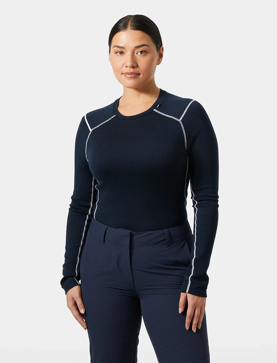 Helly Hansen - W LIFA MERINO MIDWEIGHT CREW - baselayer overdele - navy - 0
