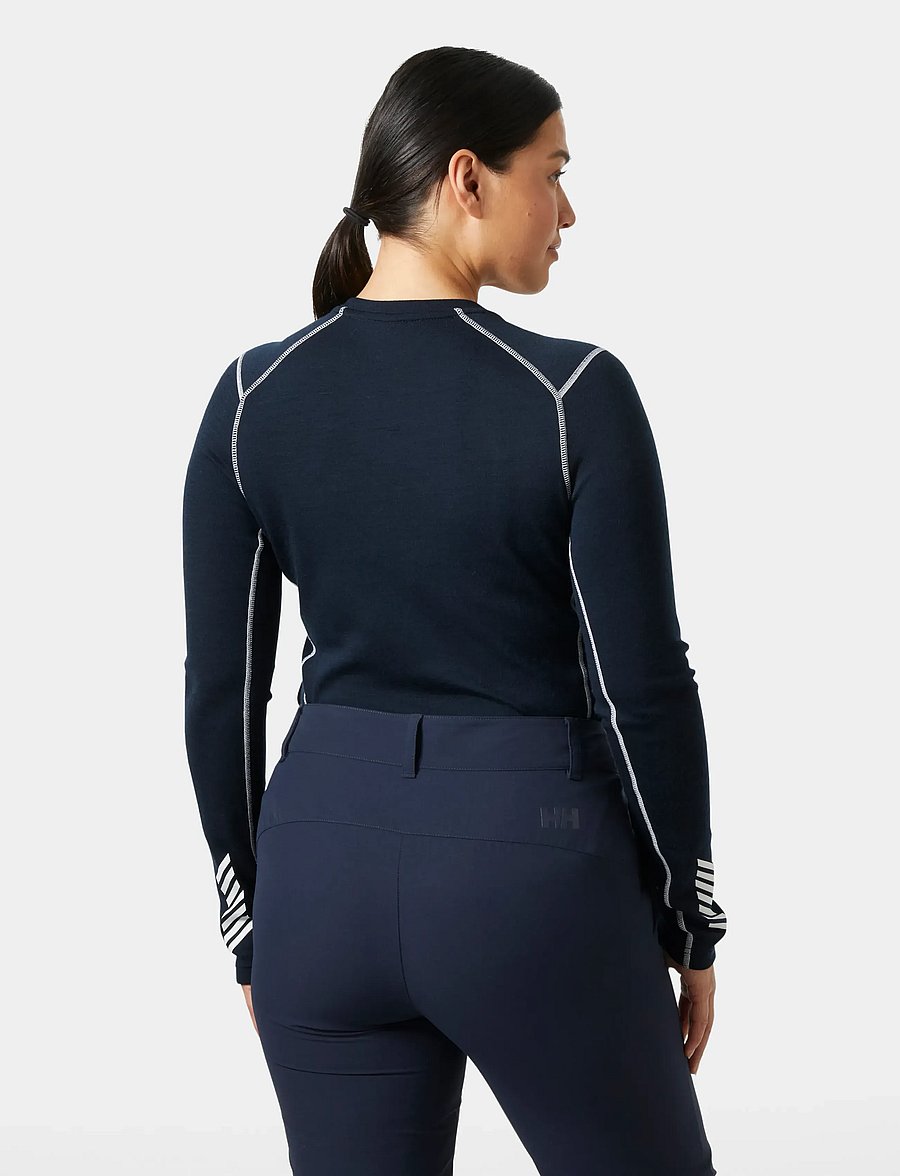 Helly Hansen - W LIFA MERINO MIDWEIGHT CREW - baselayer overdele - navy - 4