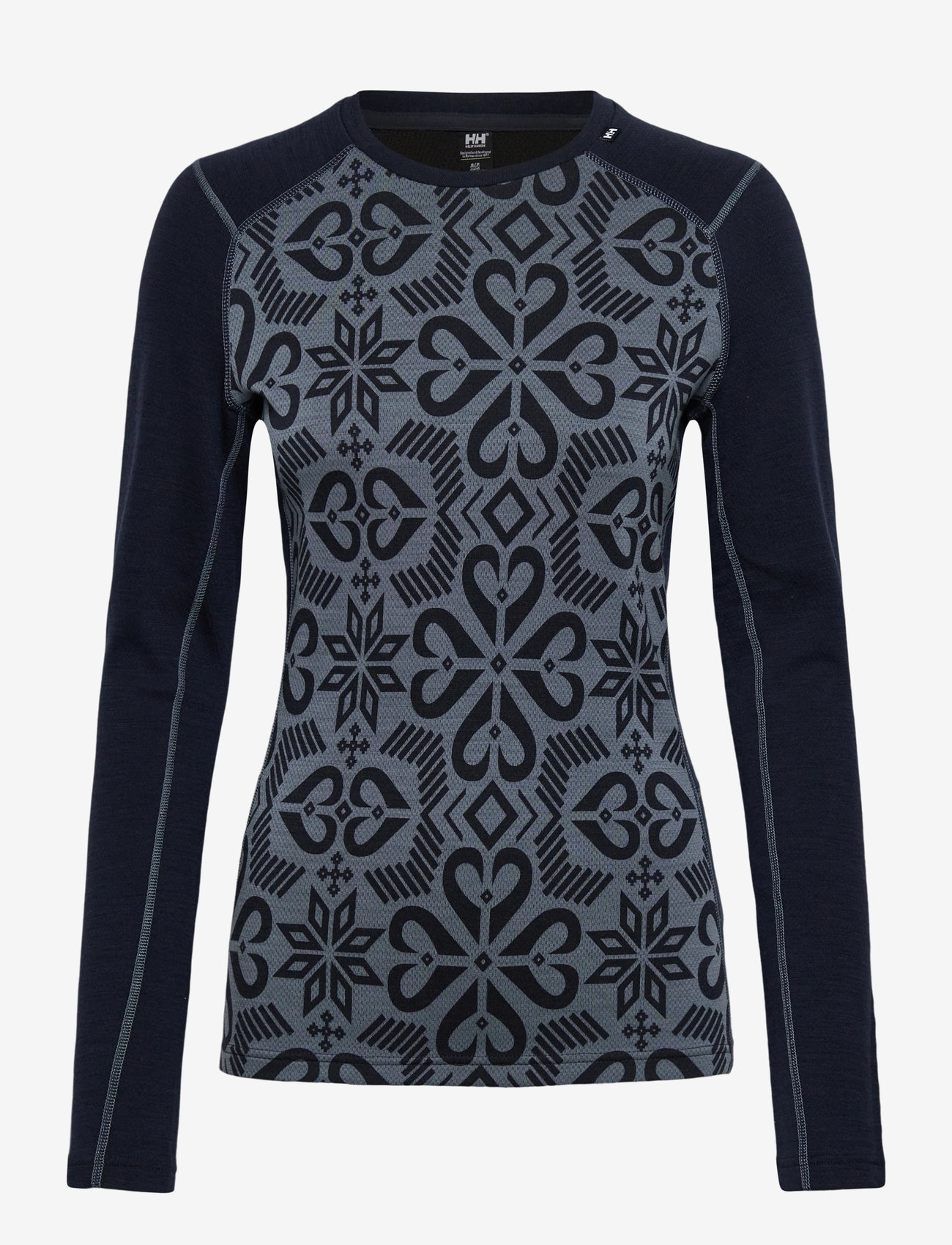 Helly Hansen - W LIFA MERINO MIDW GRA CREW - funktionsunterwäsche - oberteile - navy - 1