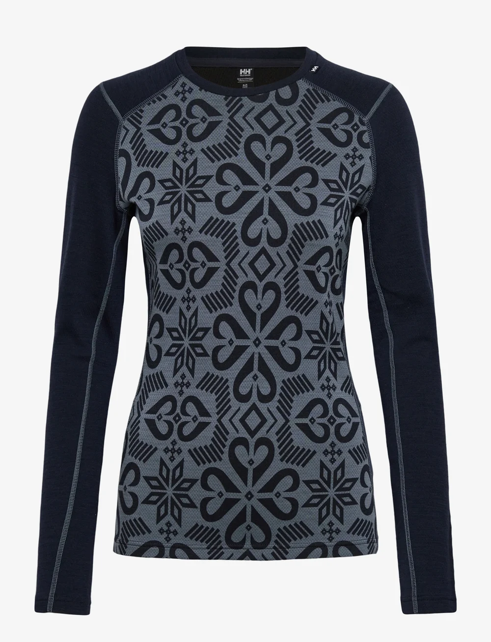 Helly Hansen - W LIFA MERINO MIDW GRA CREW - funktionsunterwäsche - oberteile - navy - 1