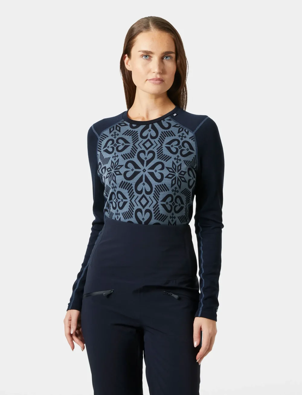 Helly Hansen - W LIFA MERINO MIDW GRA CREW - funktionsunterwäsche - oberteile - navy - 0