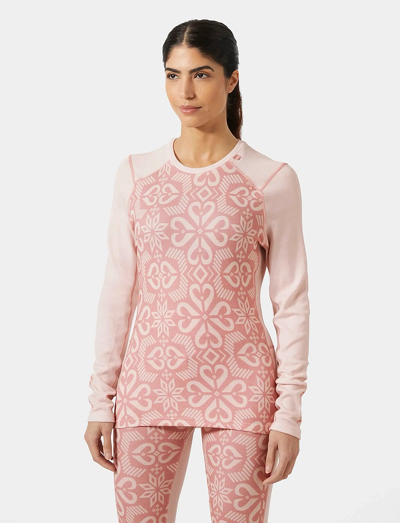 Helly Hansen - W LIFA MERINO MIDW GRA CREW - funktionsunterwäsche - oberteile - pink tint nordic - 0