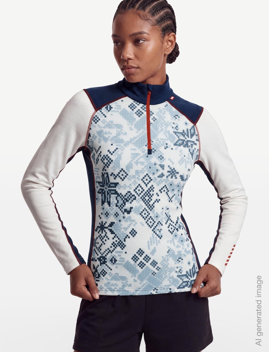 Helly Hansen - W LIFA MERINO MIDW GRA 1/2 ZIP - base layer tops - bright blue - 3
