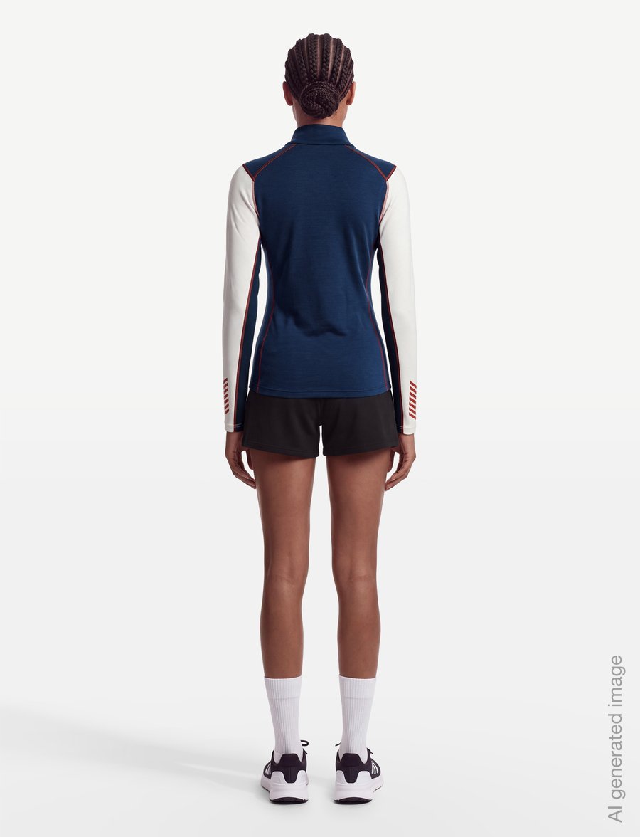 Helly Hansen - W LIFA MERINO MIDW GRA 1/2 ZIP - base layer tops - bright blue - 4