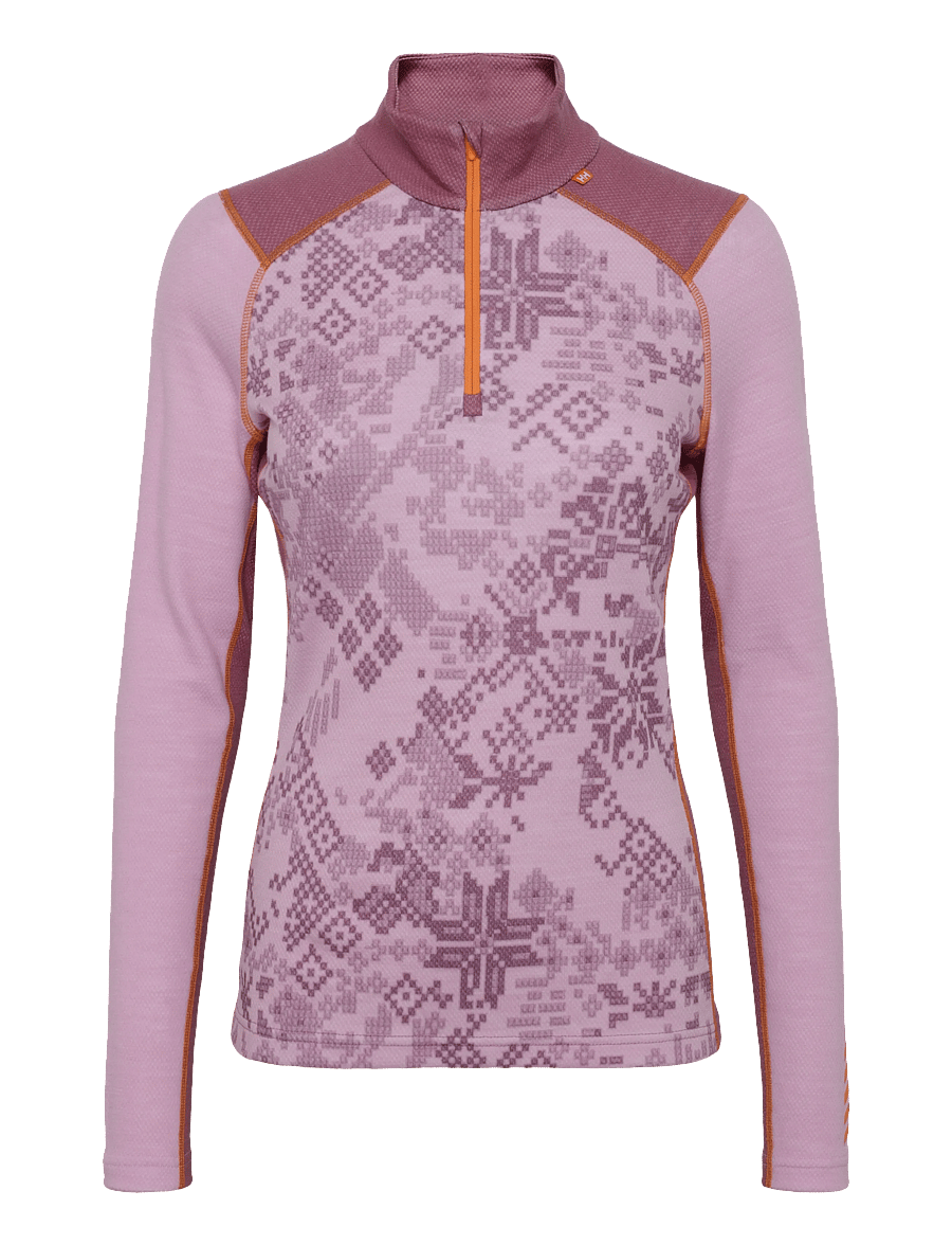 Helly Hansen - W LIFA MERINO MIDW GRA 1/2 ZIP - aluskihina kantavad alussärgid - cherry blossom - 0