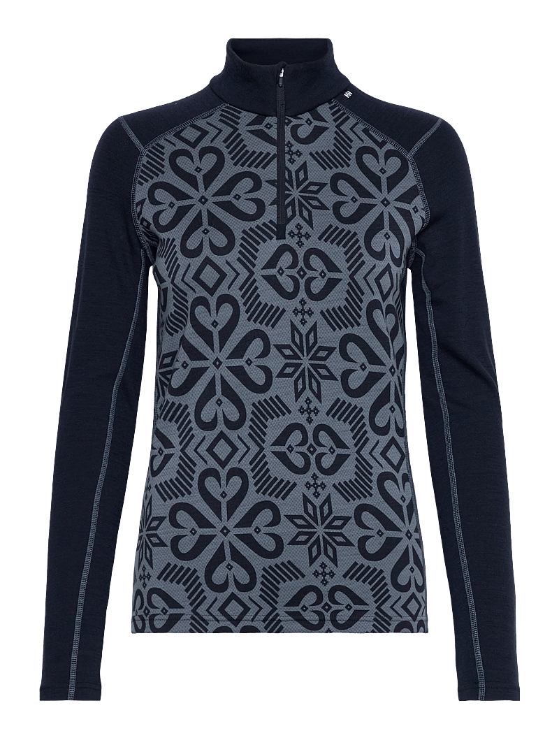 Helly Hansen - W LIFA MERINO MIDW GRA 1/2 ZIP - base layer tops - navy - 1