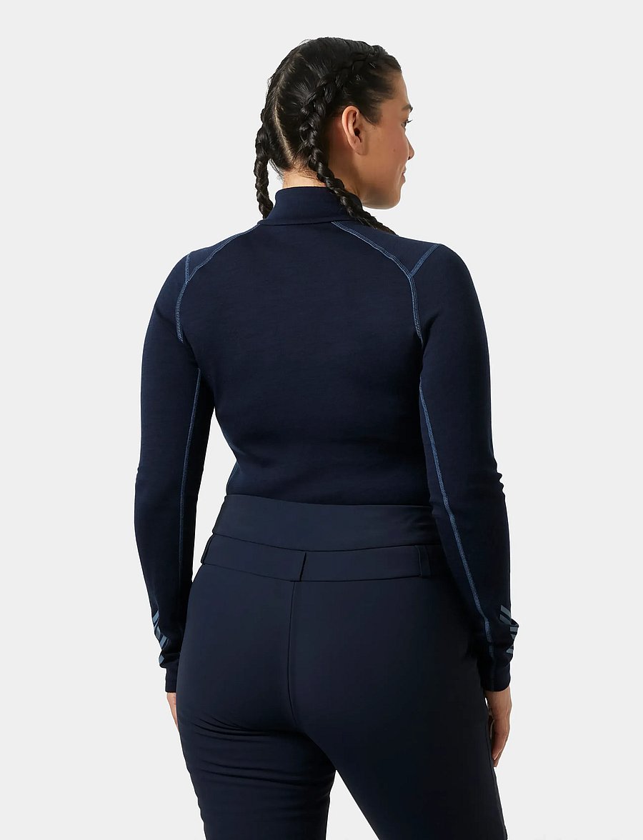 Helly Hansen - W LIFA MERINO MIDW GRA 1/2 ZIP - underställströjor - navy - 3