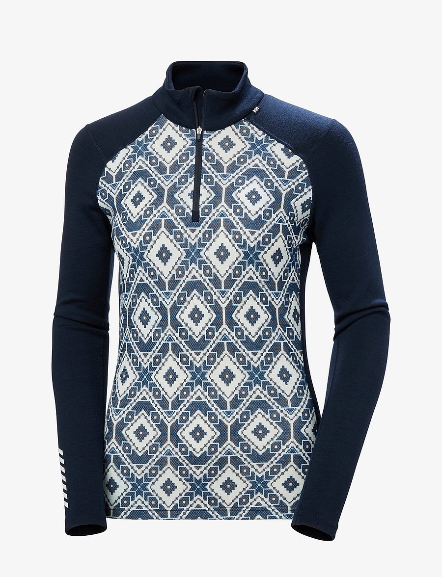 Helly Hansen - W LIFA MERINO MIDW GRA 1/2 ZIP - funktionsunterwäsche - oberteile - navy star p - 1