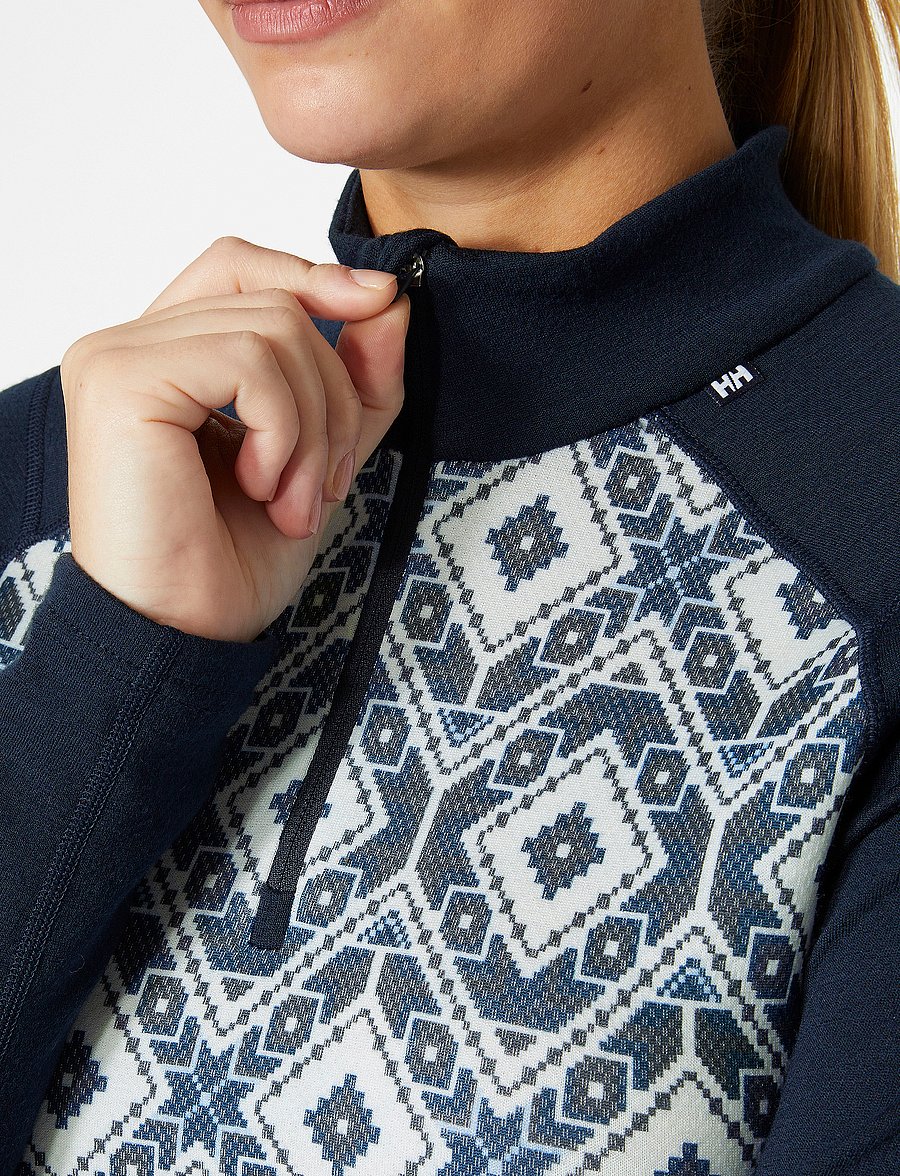 Helly Hansen - W LIFA MERINO MIDW GRA 1/2 ZIP - funktionsunterwäsche - oberteile - navy star p - 4
