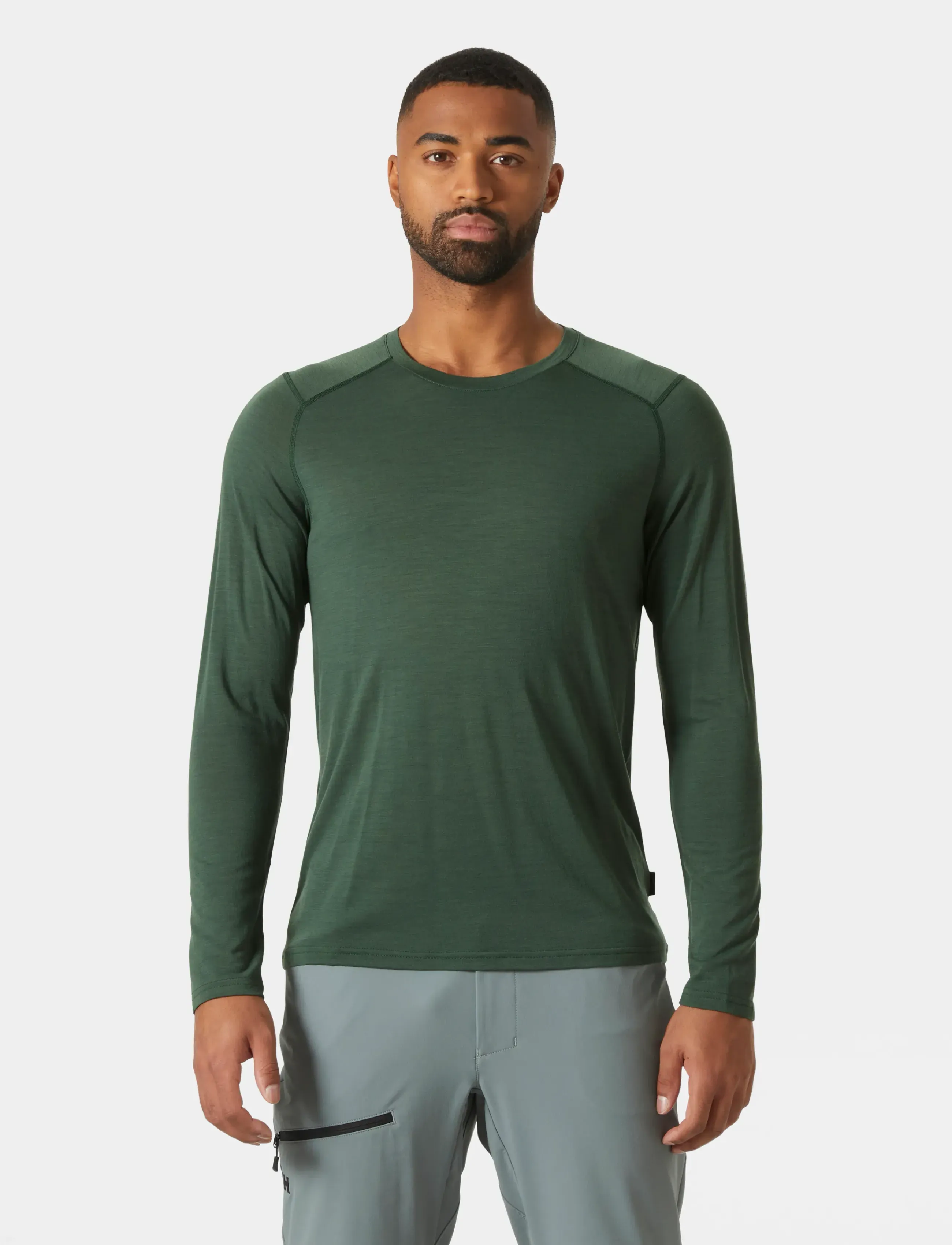 Helly Hansen Hh Durawool Crew Ls, Mænd, Langærmet Baselayer Trøje, Grøn, Str: XL