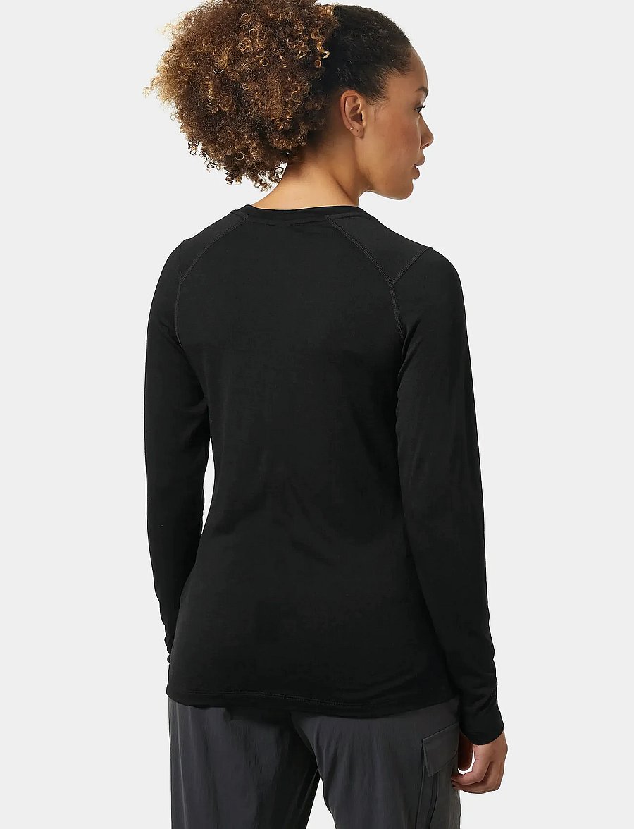 Helly Hansen - W HH DURAWOOL CREW LS - langarmshirts - black - 3
