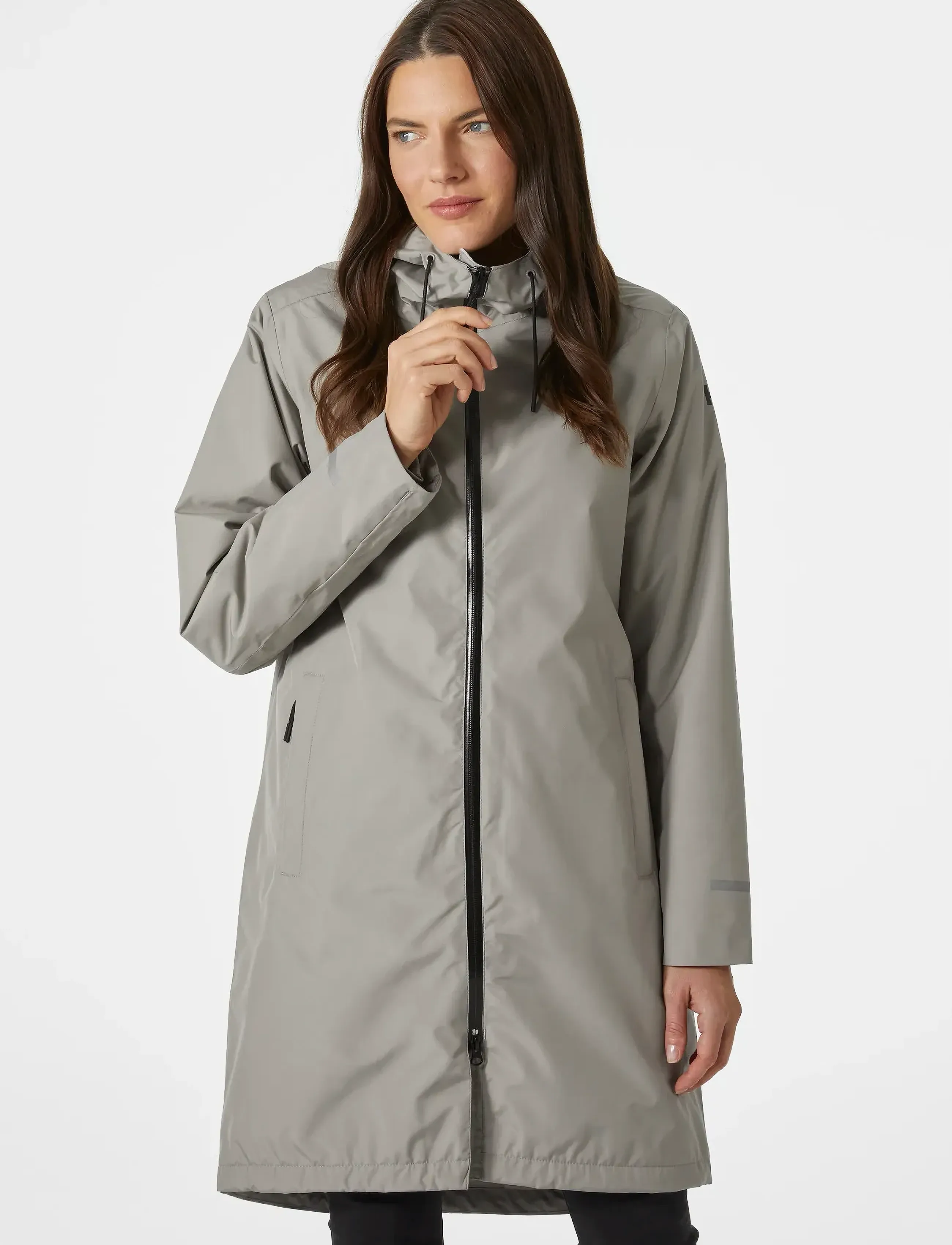 Helly Hansen W Aspire Rain Coat, S, Grey, Regntøj > Regnfrakker, Dame