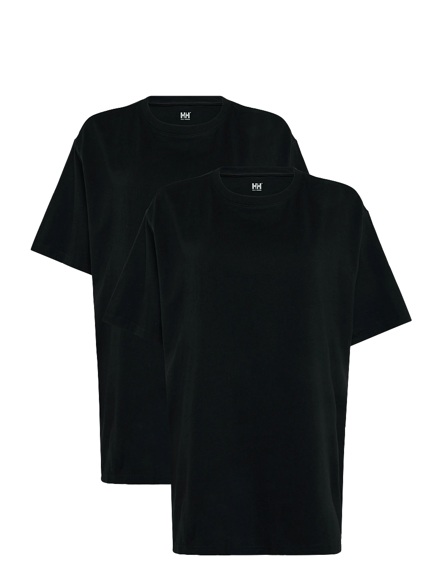 Helly Hansen - 2-PACK HH COTTON T - oberteile & t-shirts - black - 0