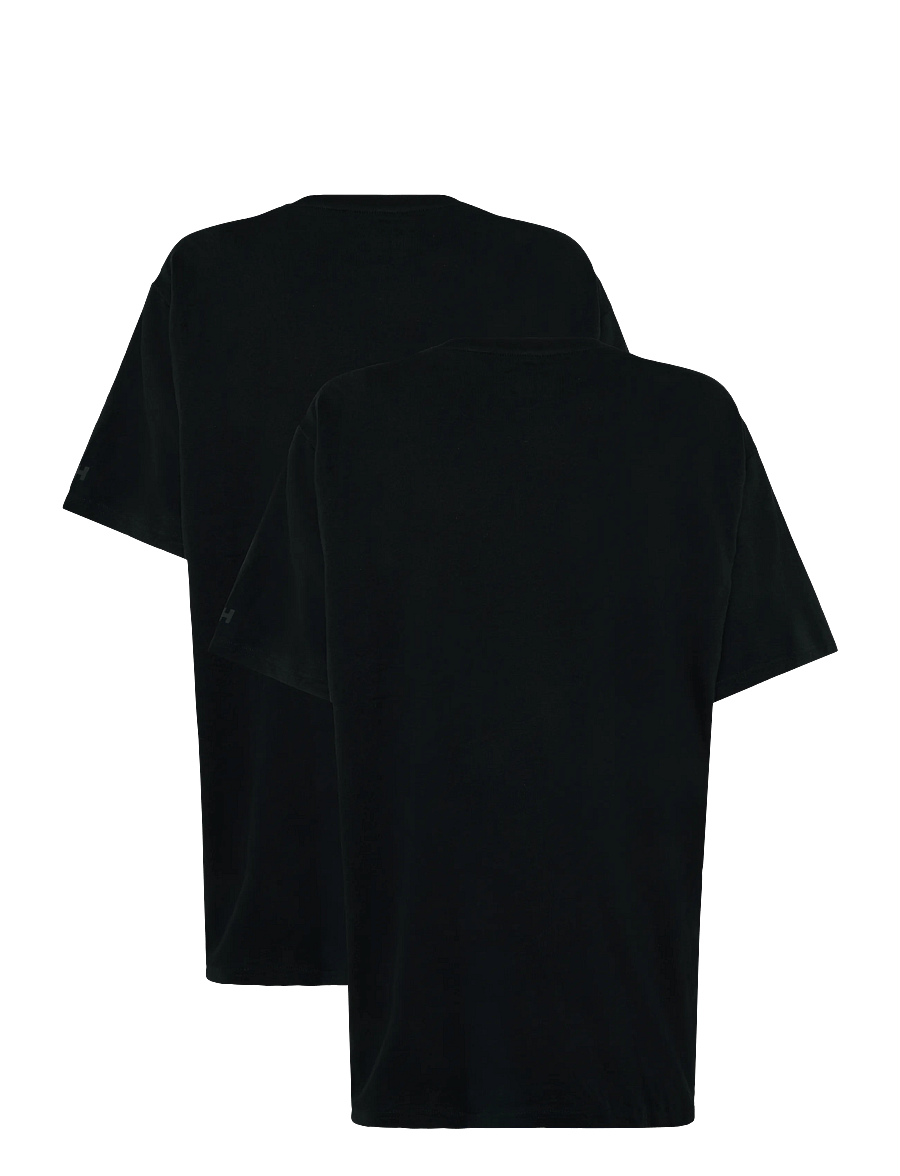 Helly Hansen - 2-PACK HH COTTON T - oberteile & t-shirts - black - 1