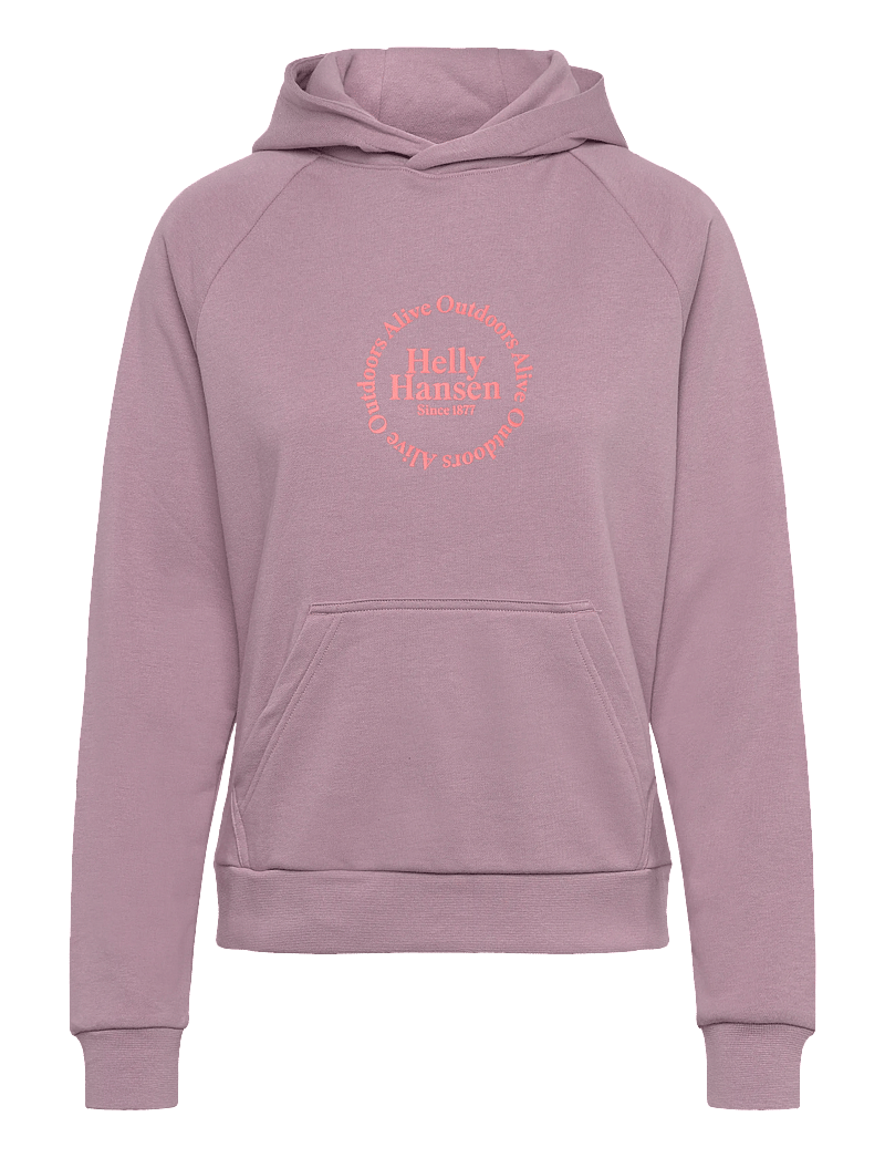 Helly Hansen - W CORE GRAPHIC HOODIE - dressipluusid ja pusad - purple clay - 0