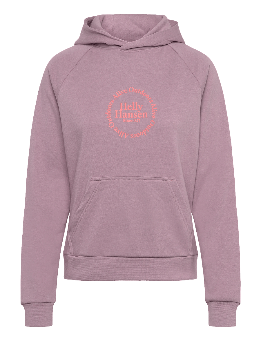 Helly Hansen - W CORE GRAPHIC HOODIE - huvtröjor - purple clay - 0