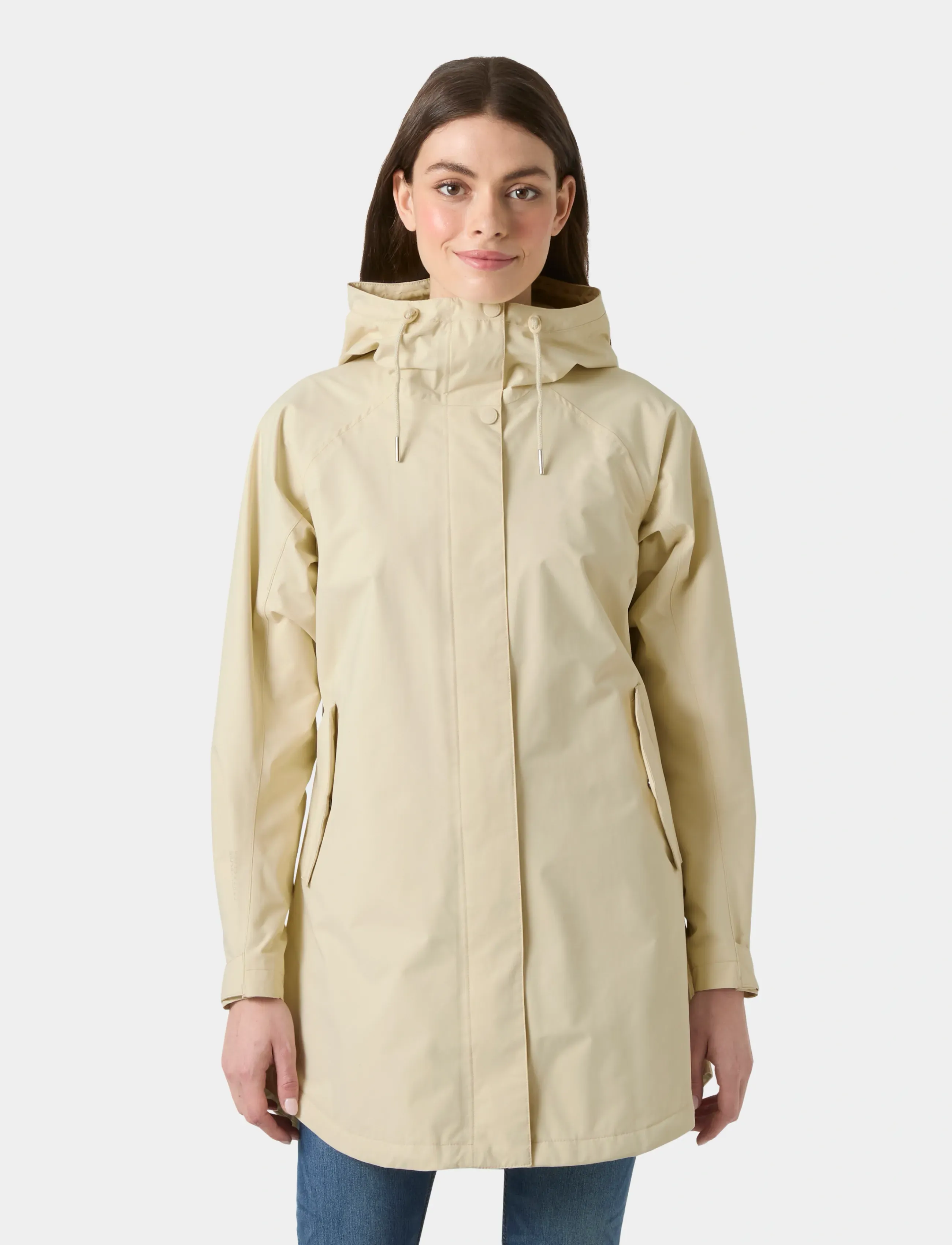 Helly Hansen W Valentia 2.0 Raincoat, M, Cream, Regntøj > Regnfrakker, Dame