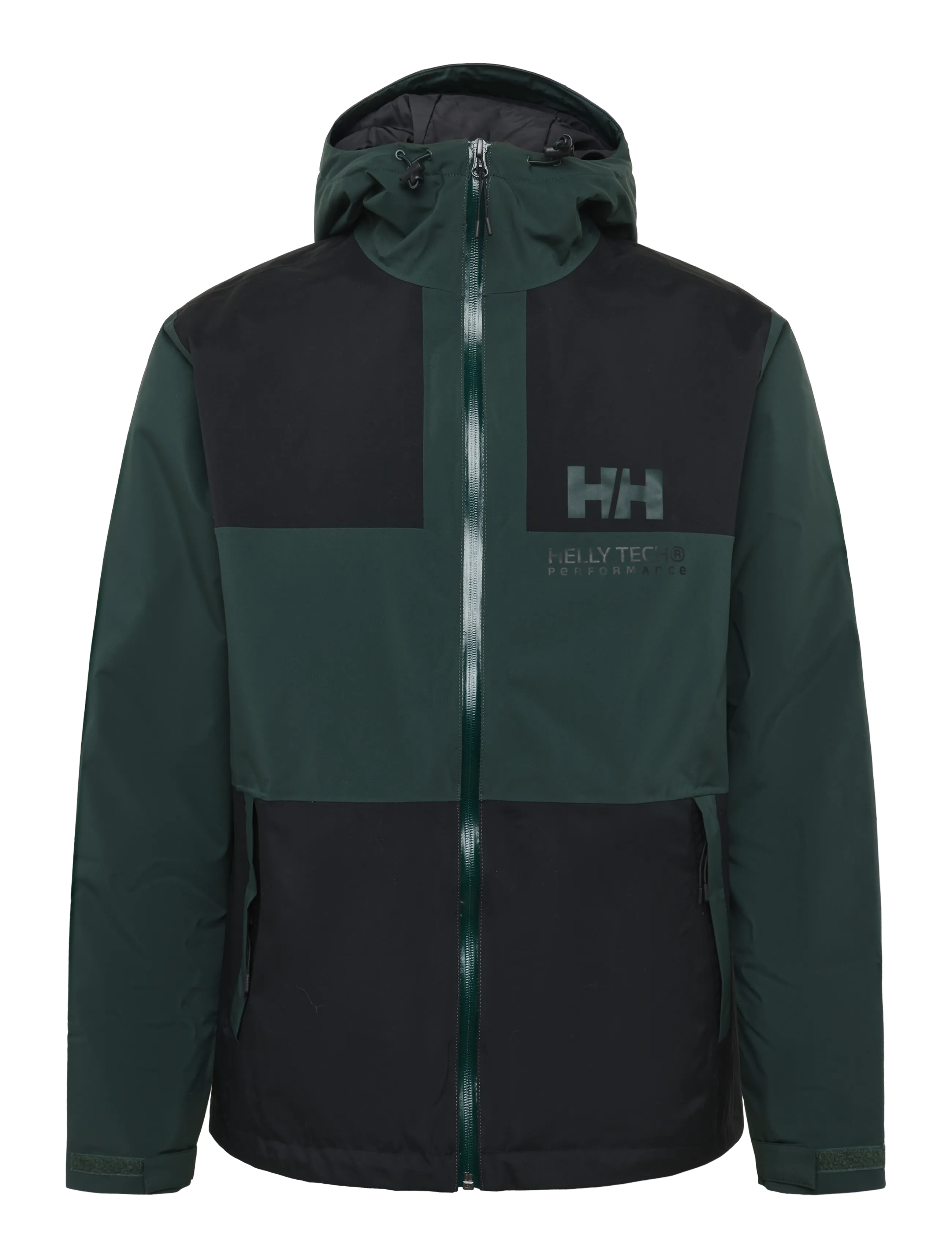 Helly Hansen ACE INS RAIN JACKET - Vis alt - DARK JUNGLE / green