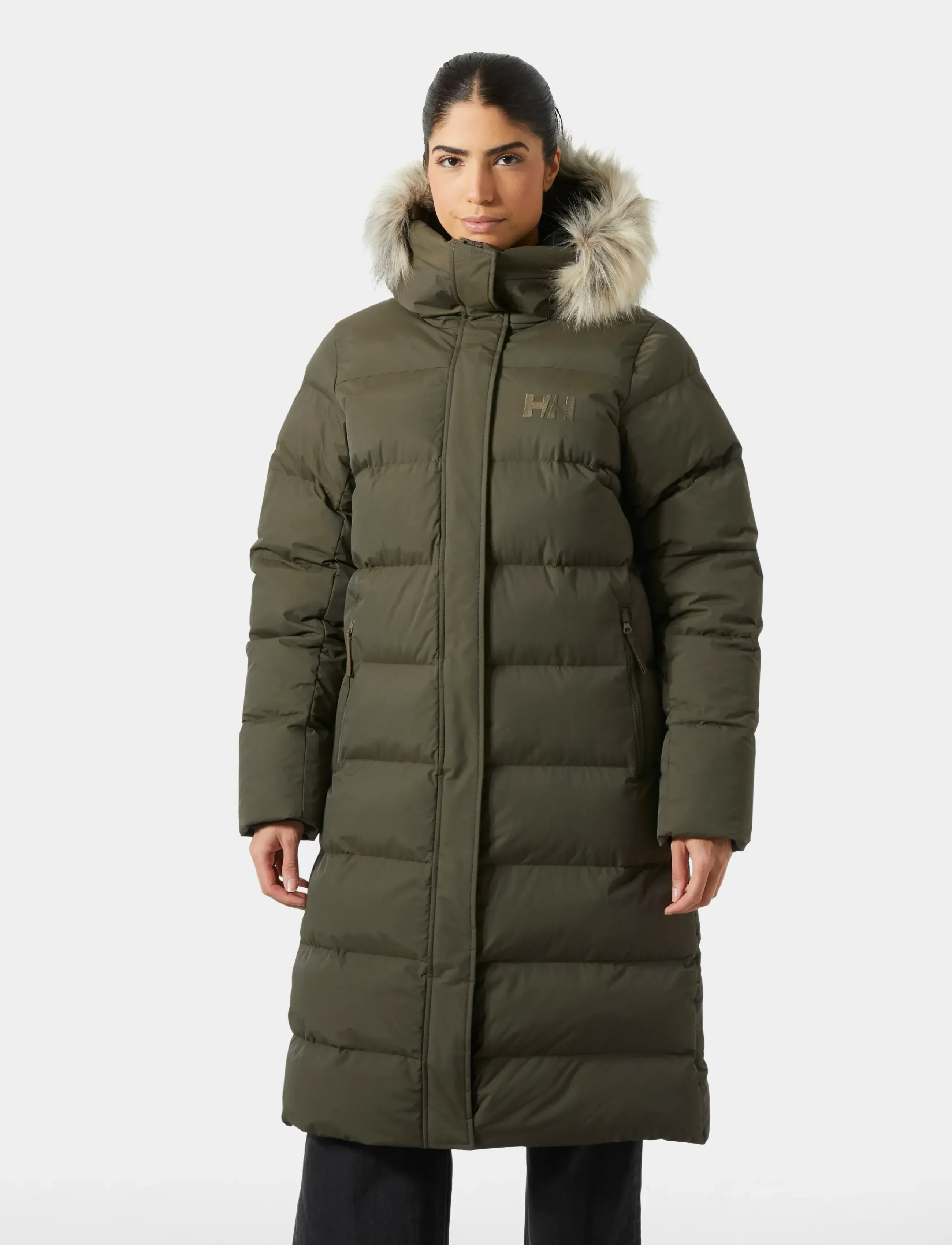 Helly Hansen W Aria Long Parka, M, Khaki green, Sport Jackets > Sport Parkas, Dame