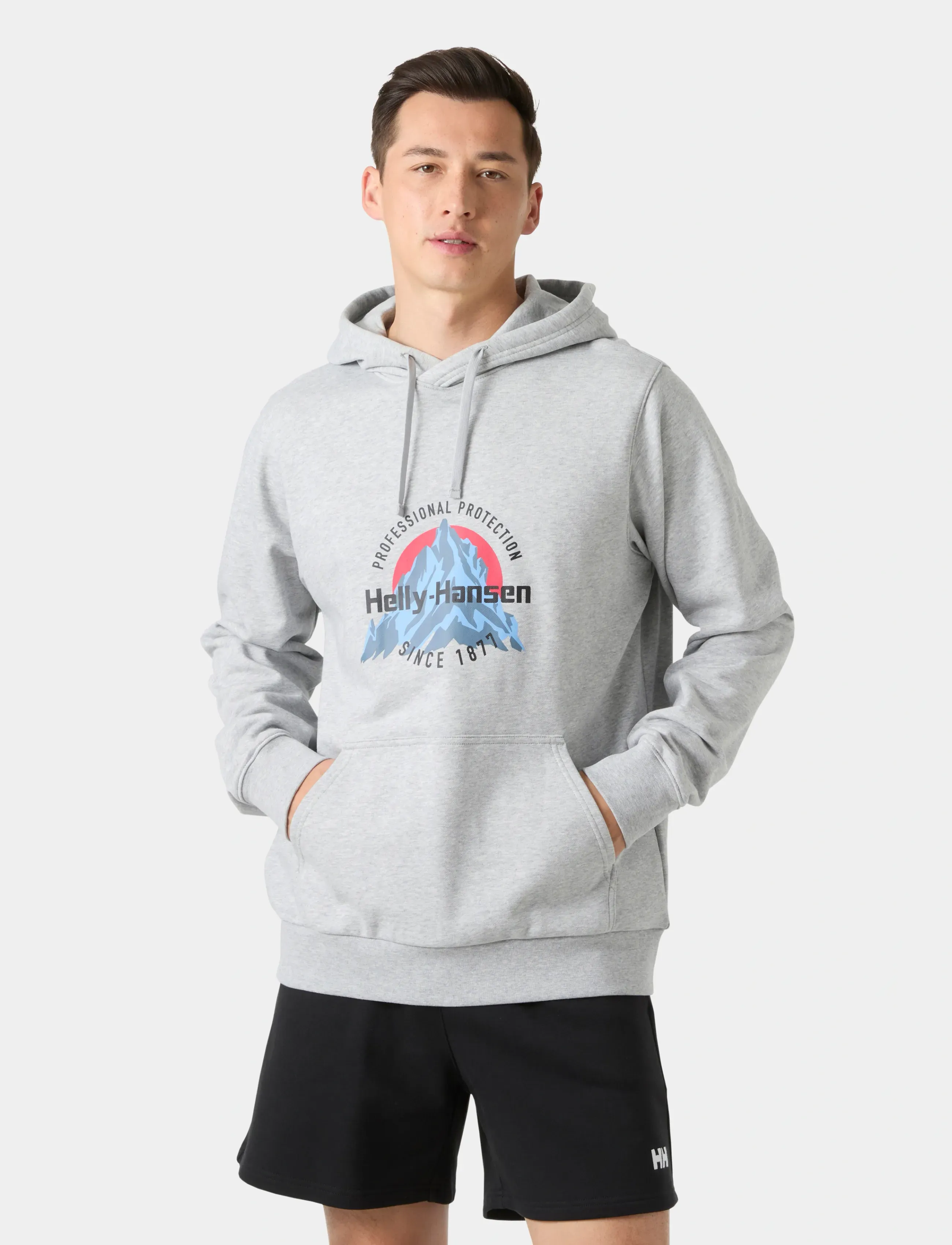 Helly Hansen CORE GRAPHIC HOODIE - Sweatshirts - GREY MELANG / grey