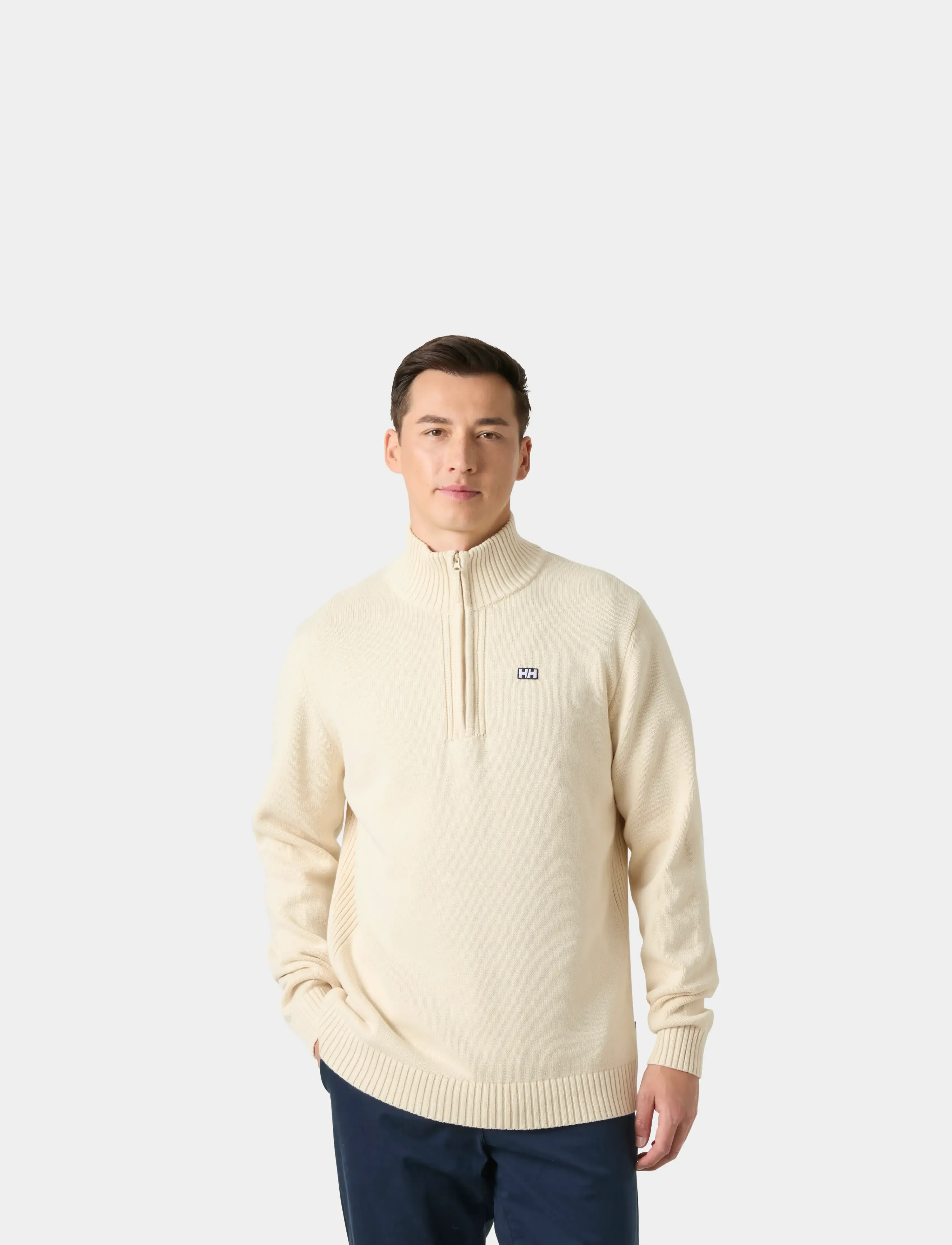 Helly Hansen Smoegen 1/2 Zip Sweater, L, Cream, Sport Sweatshirts & Hoodies > Sport Knitwear, Herre
