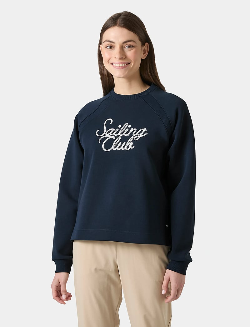 Helly Hansen - W CAPRI GRAPHIC SWEATER - dressipluusid - navy - 0