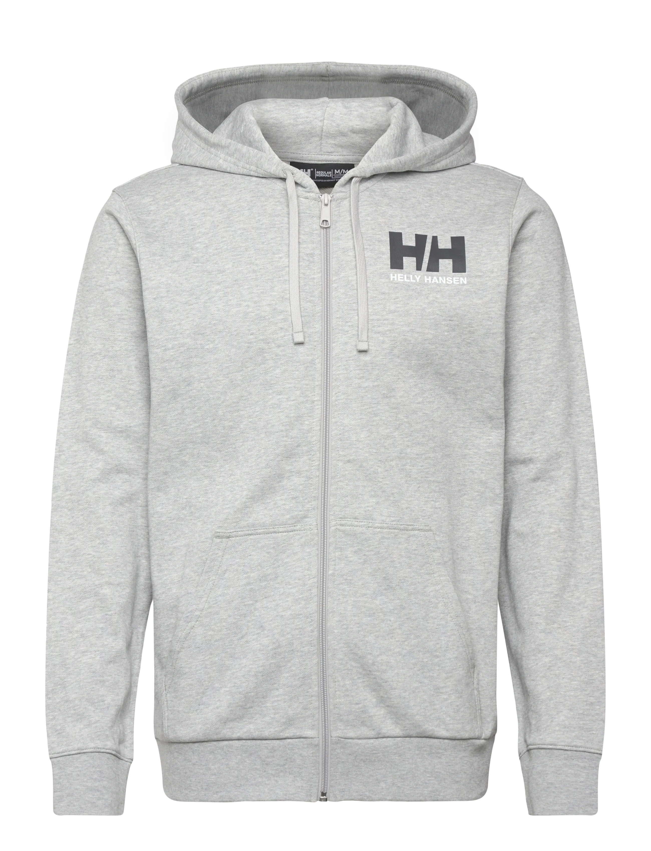 HH LOGO FZ HOODIE - GREY MELANGE