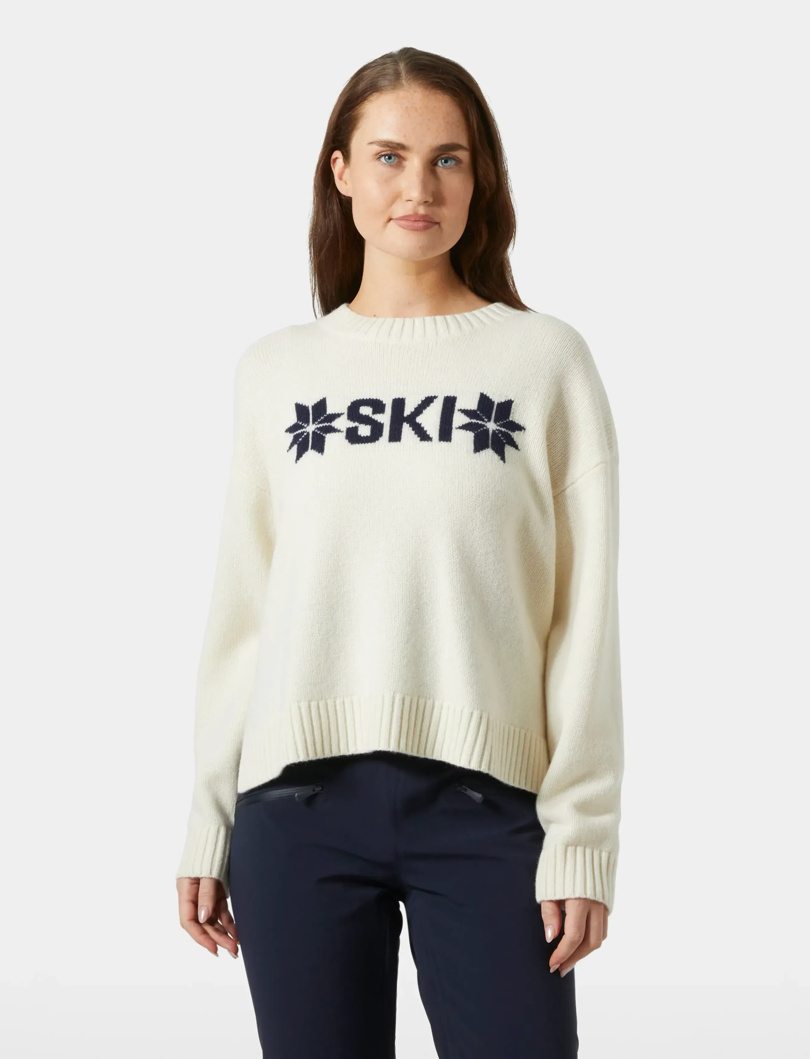 Helly Hansen W Bliss Ski Knit Sweater, Kvinder, Ski Striktrøje, Cream, Str: S