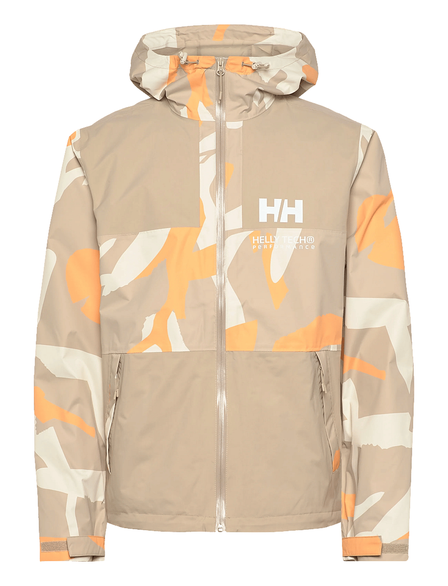 Helly Hansen - ACE GRAPHIC RAIN JACKET - outdoor - khaki hh jp - 1