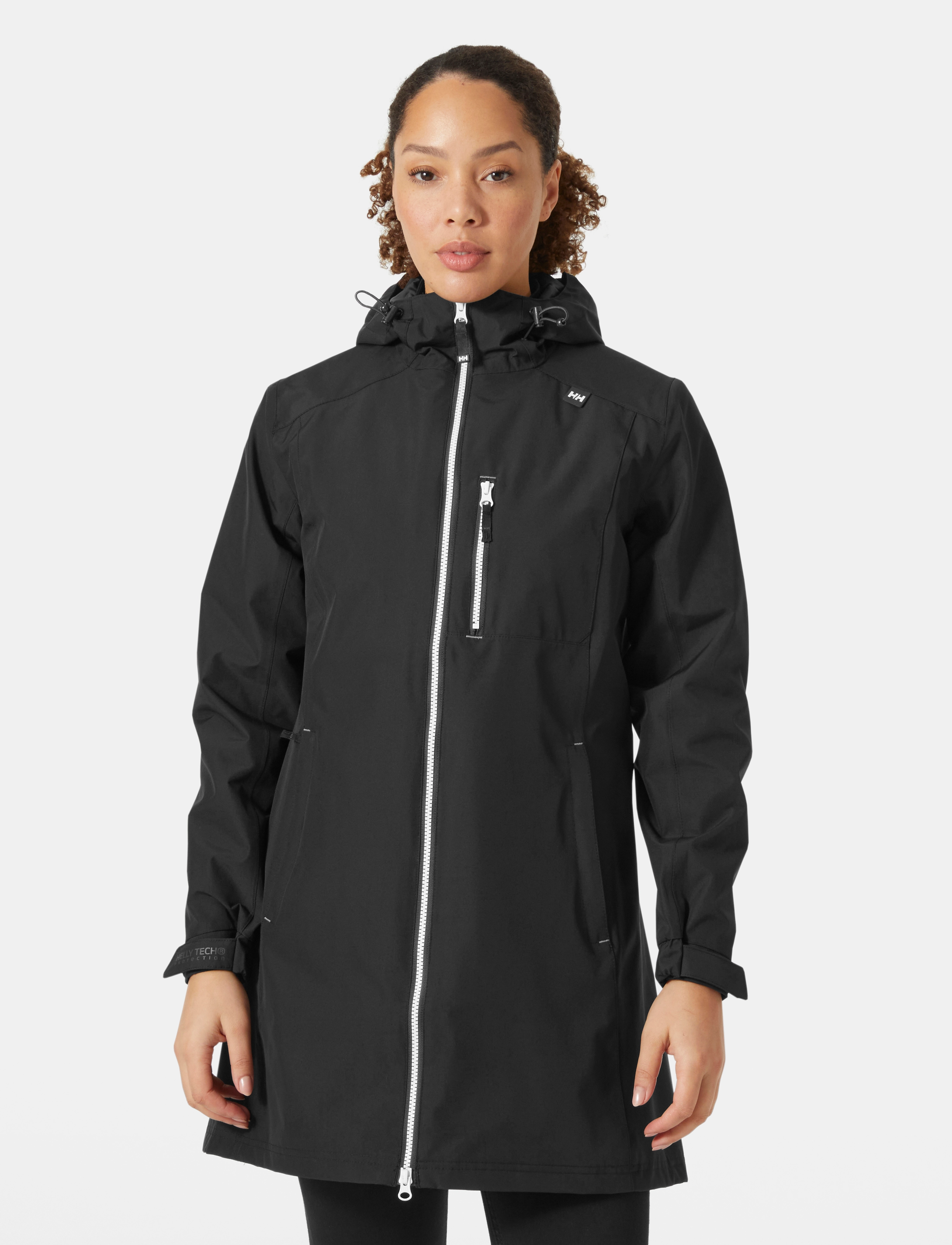Helly Hansen W Long Belfast Jacket, Kvinder, Lang Regnfrakke, Sort, Str: M